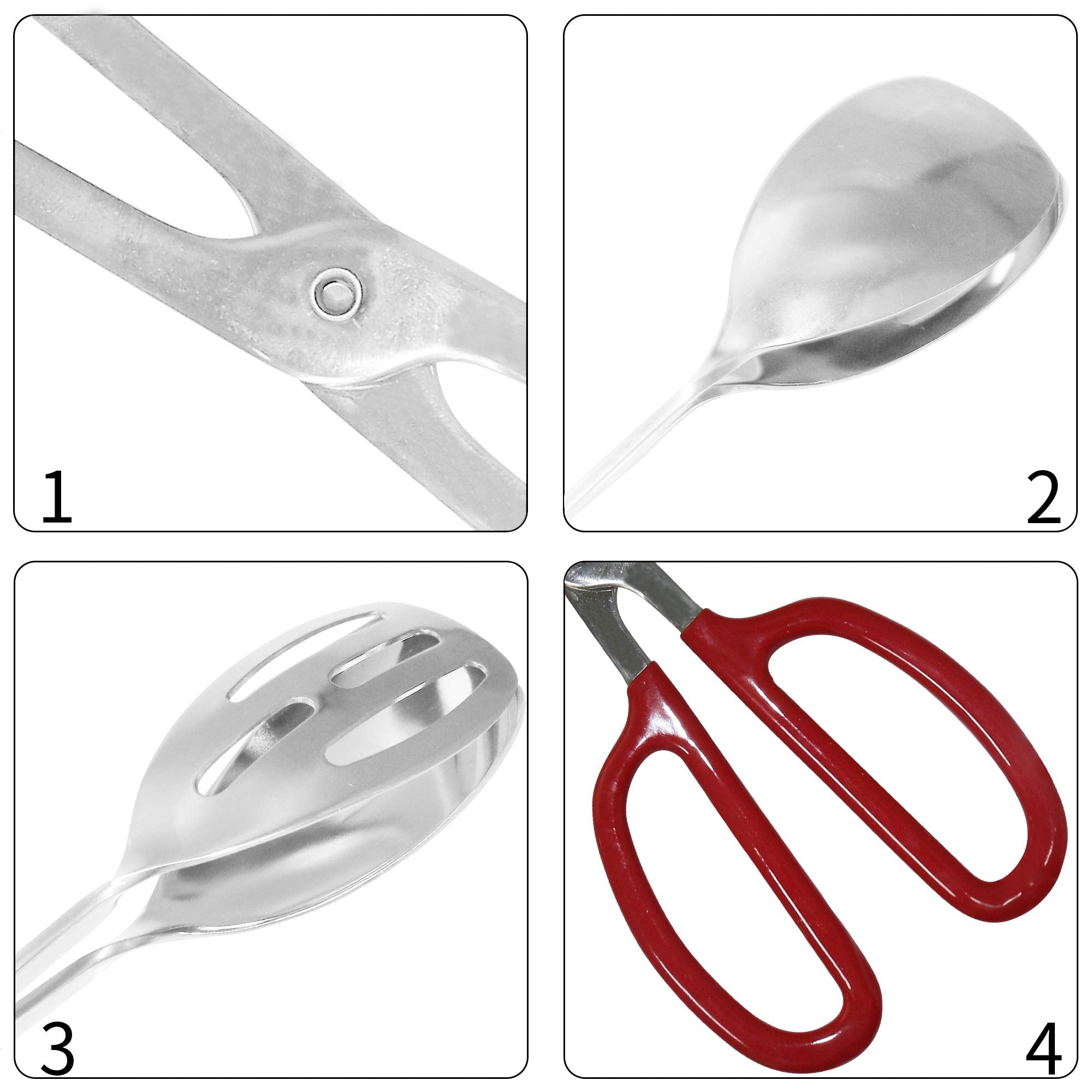 Buffet Tongs,Gle2016 Upgraded Version Stainless Steel Buffet Party Catering Serving Tongs Thickening Food Serving Tongs Salad To
