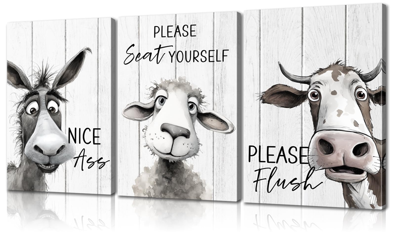 Mistyefly 3 Pieces Bathroom Wall Decor Funny Bathroom Wall Art Funny Bathroom Wall Decor Funny Bathroom Sign Bathroom Quotes Wal