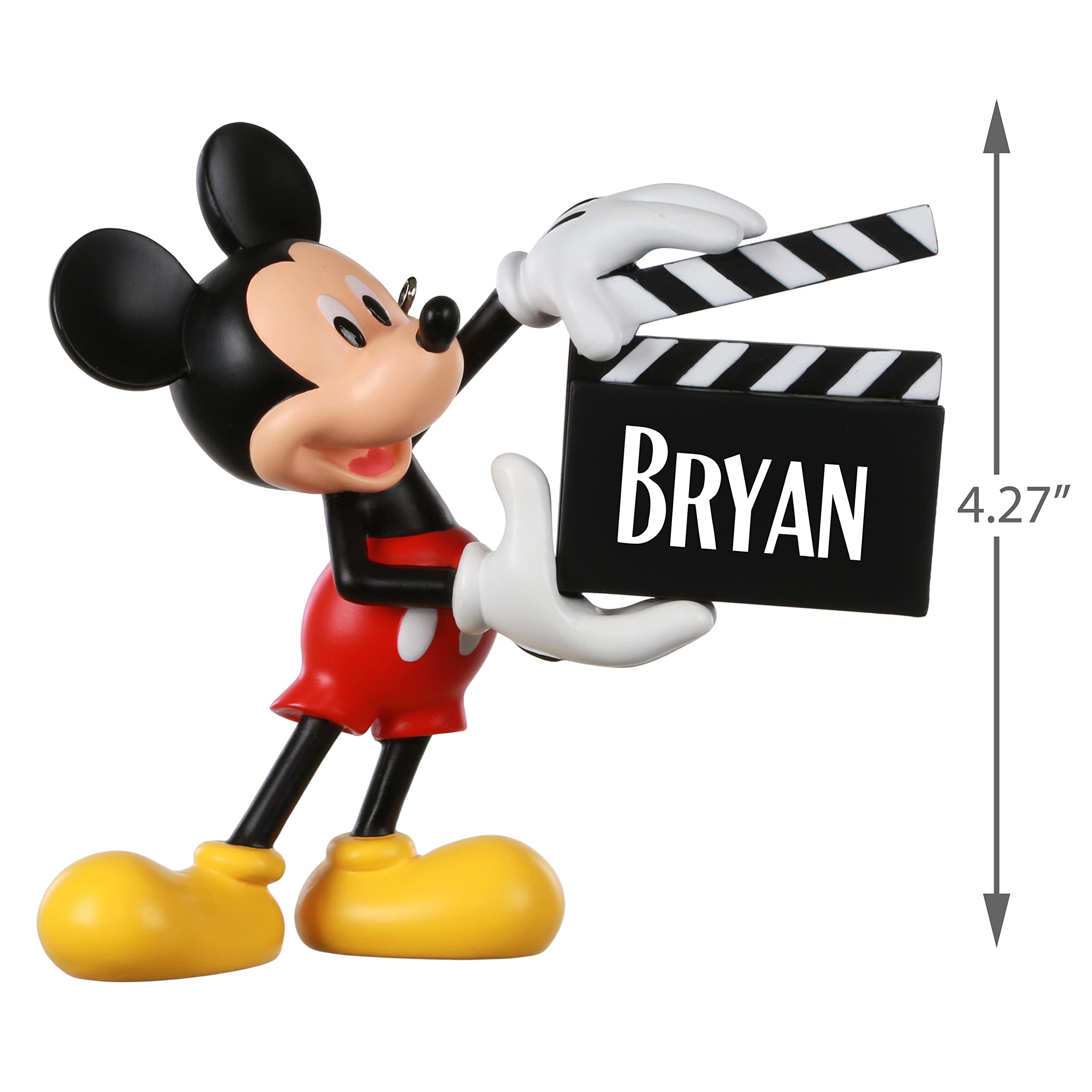 Hallmark Keepsake Disney Personalized Christmas Ornament, Mickey Mouse with Clapperboard, Custom Name Gift