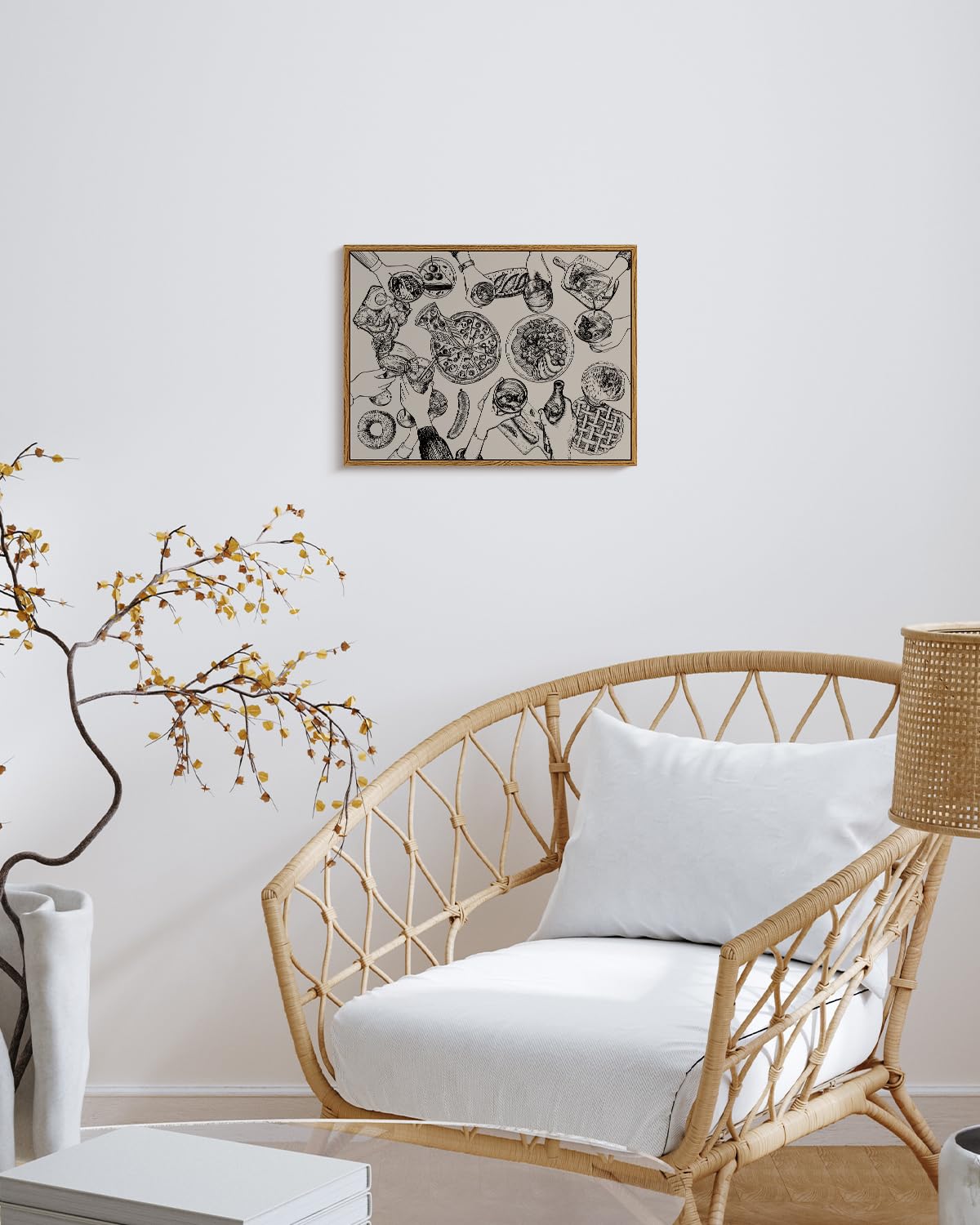 Insimsea Framed Canvas Wall Art Vintage Decor, Hydrangea Floral Pictur ...