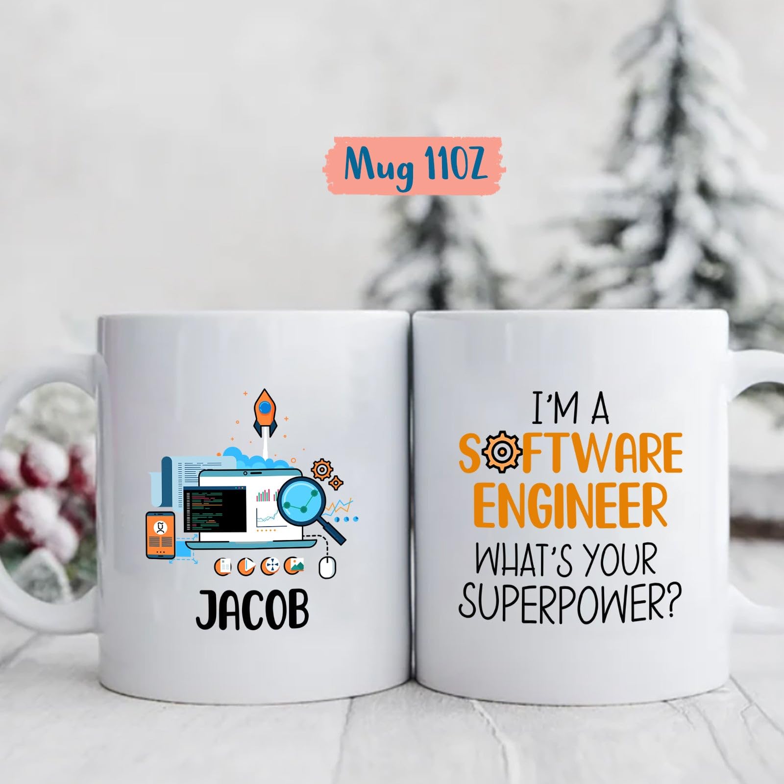 Custom I'm A Software Engineer Coffee Mug For Friends Coworker, Tech IT Coder Mug, Personalized Programmer Mugs With Name, Softw