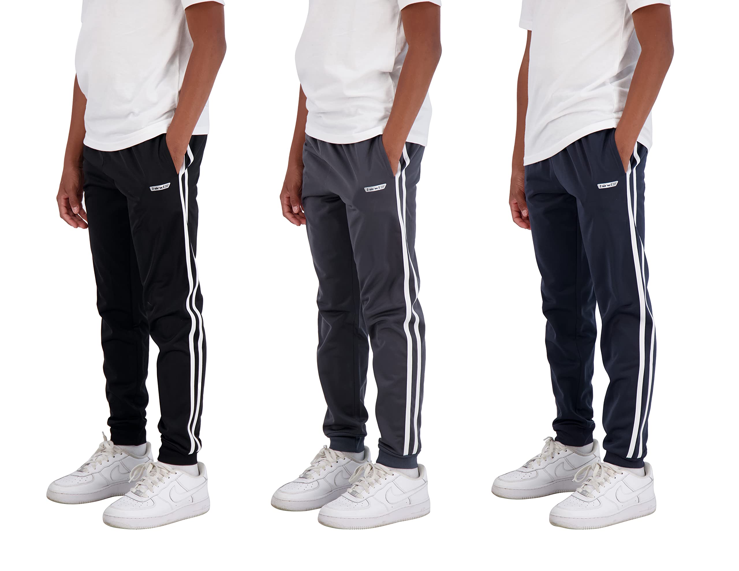 Hind Boys 3-Pack Fleece Jogger Sweatpants For Athletic  Casual Wear (Black-Asphalt-Eclipse, 10-12)