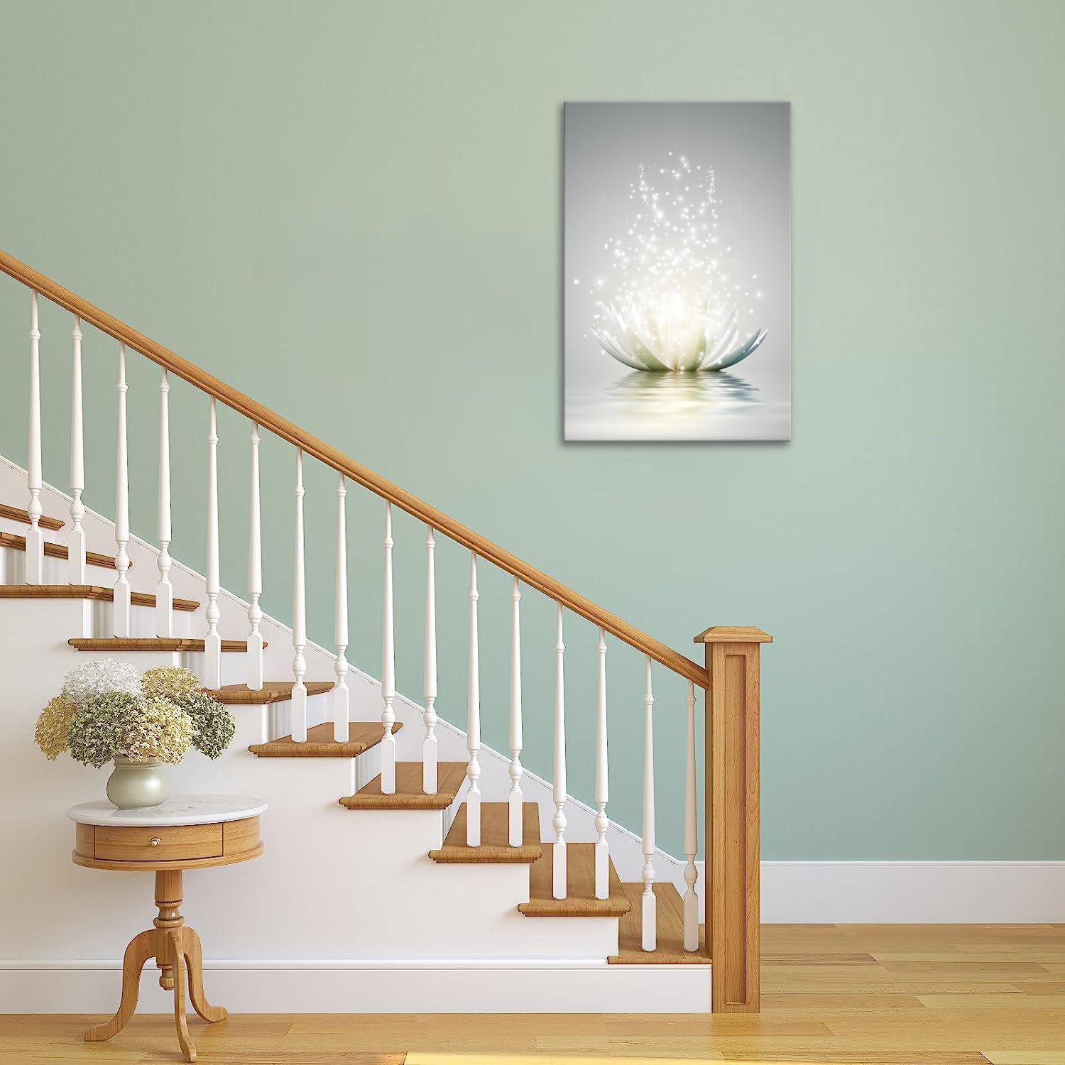 Canvas Prints Art Lotus Floral Pictures Wall Art For Zen Office Decor Meditation Poster Modern Artwork Painting Framed Ready To