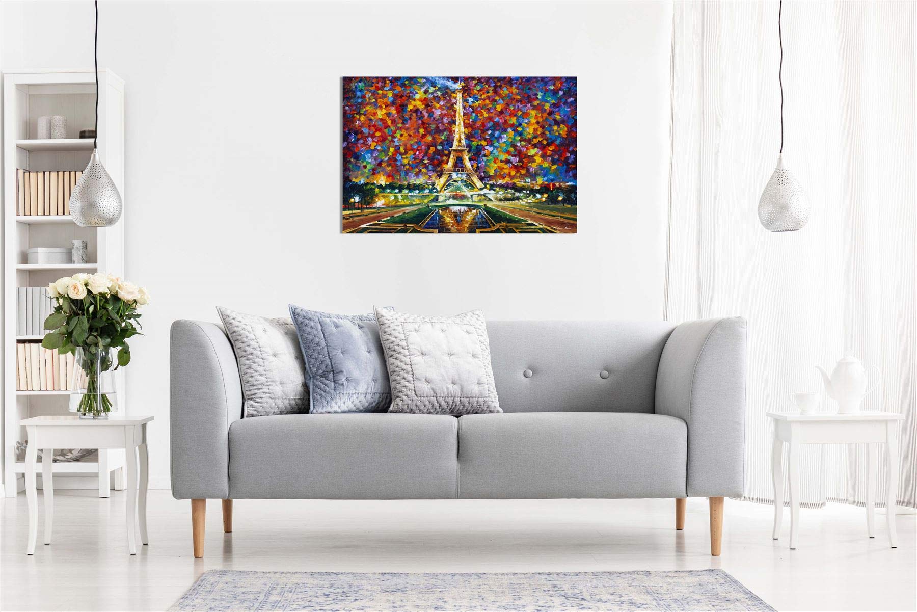 Paris Of My Dreams By Leonid Afremov Canvas Wall Art Picture Print For Home Decor (30X20)