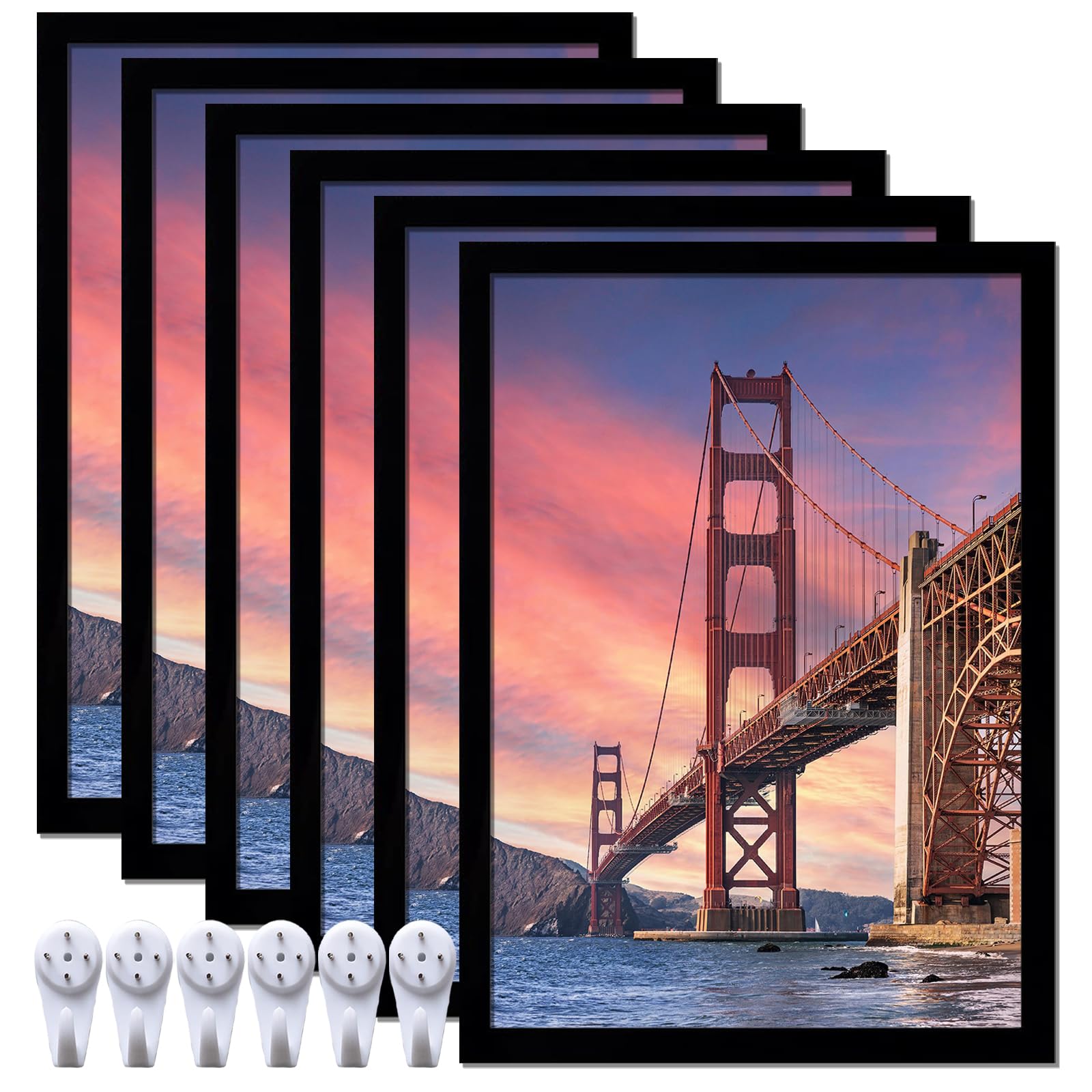 ijuerybai 6 Sets 10x14 Picture Frame, Frames for 10 x 14 Canvas Collage Photo Poster Certificate Diamond Painting Art Wall Galle