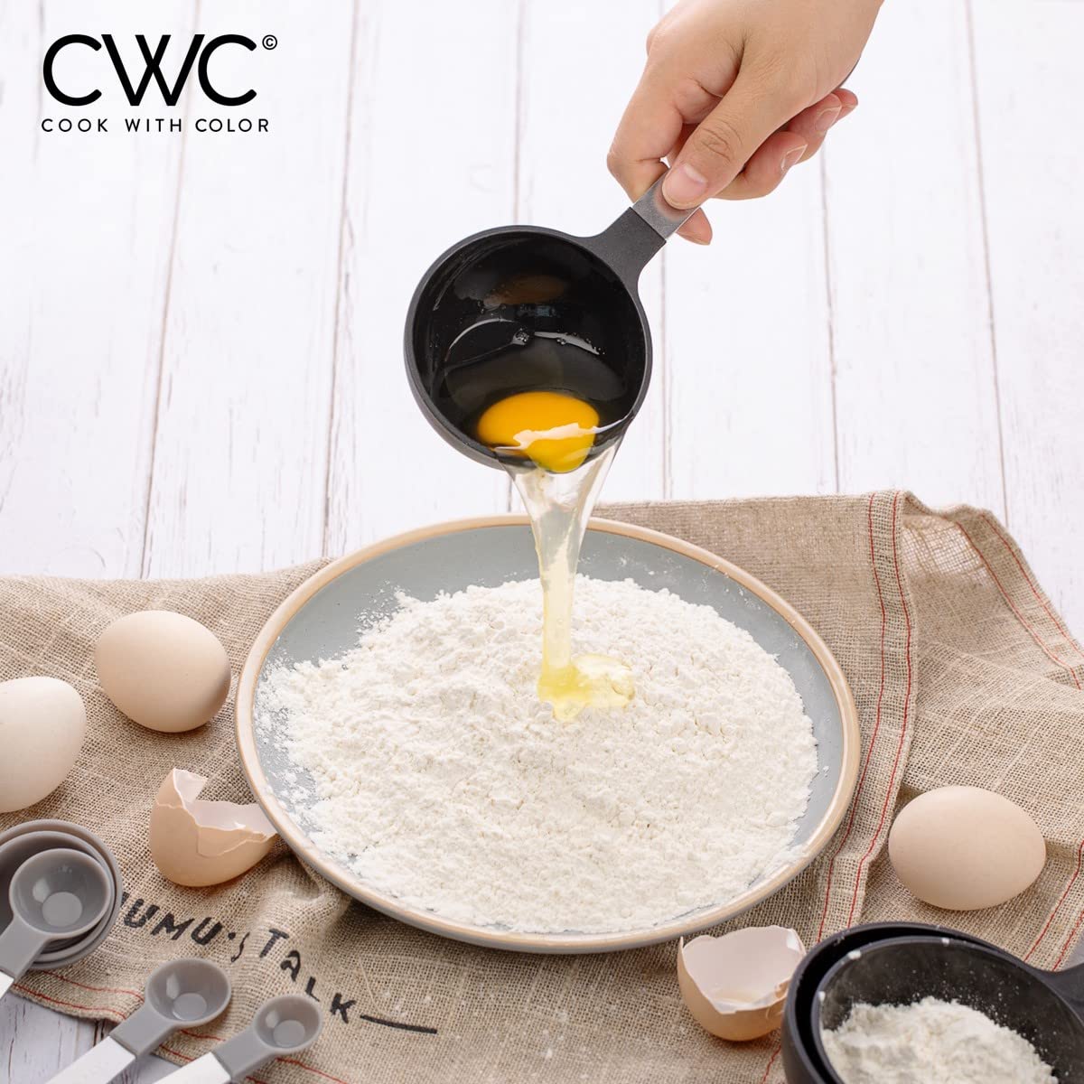 Cook With Color 12 Pc Measuring Cups Set And Measuring Spoon Set/Stainless Steel Handles/Nesting Kitchen Liquid Measuring Cup Se