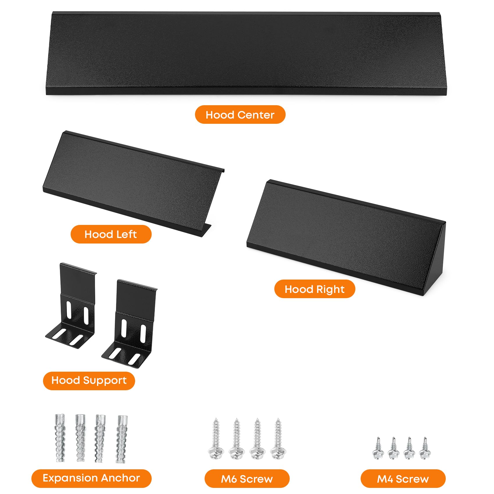 Stanbroil Adjustable Fireplace Hood 28.5 To 48'' Accessory, Black Powder Coat Fireplace Hood Heat Shield