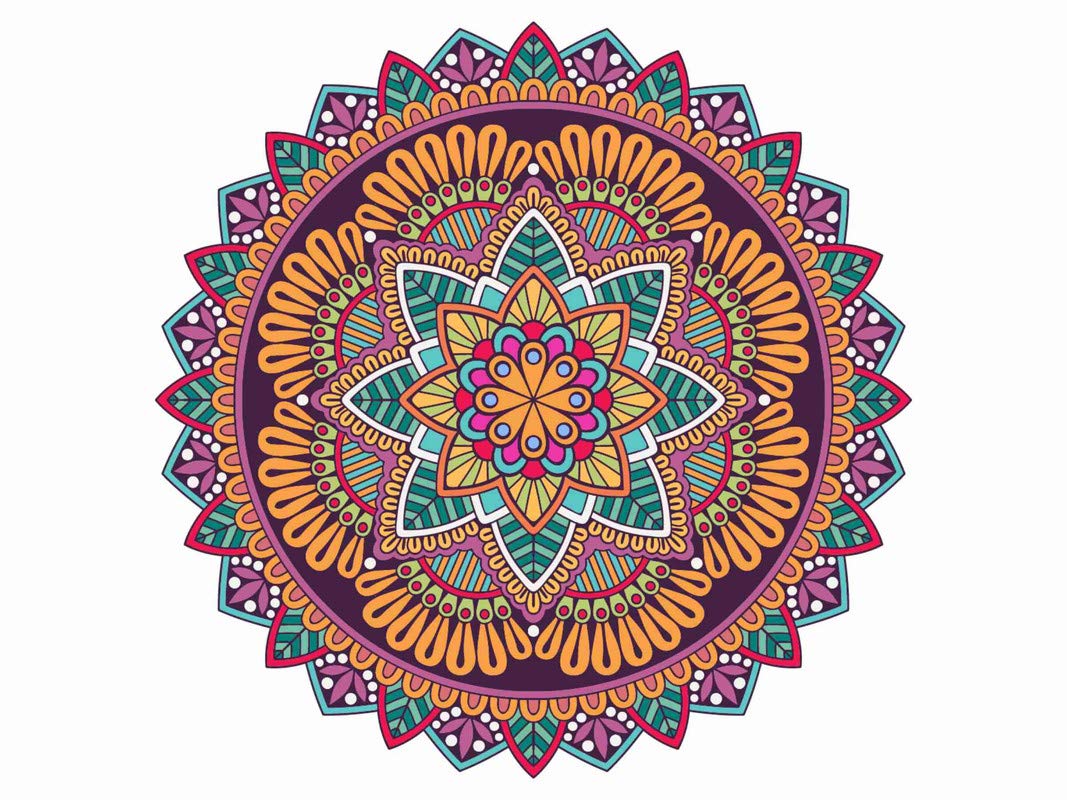 Divinedesigns Rangoli Swirl Brown Sticker (Size :- 16 X 16 Inch)