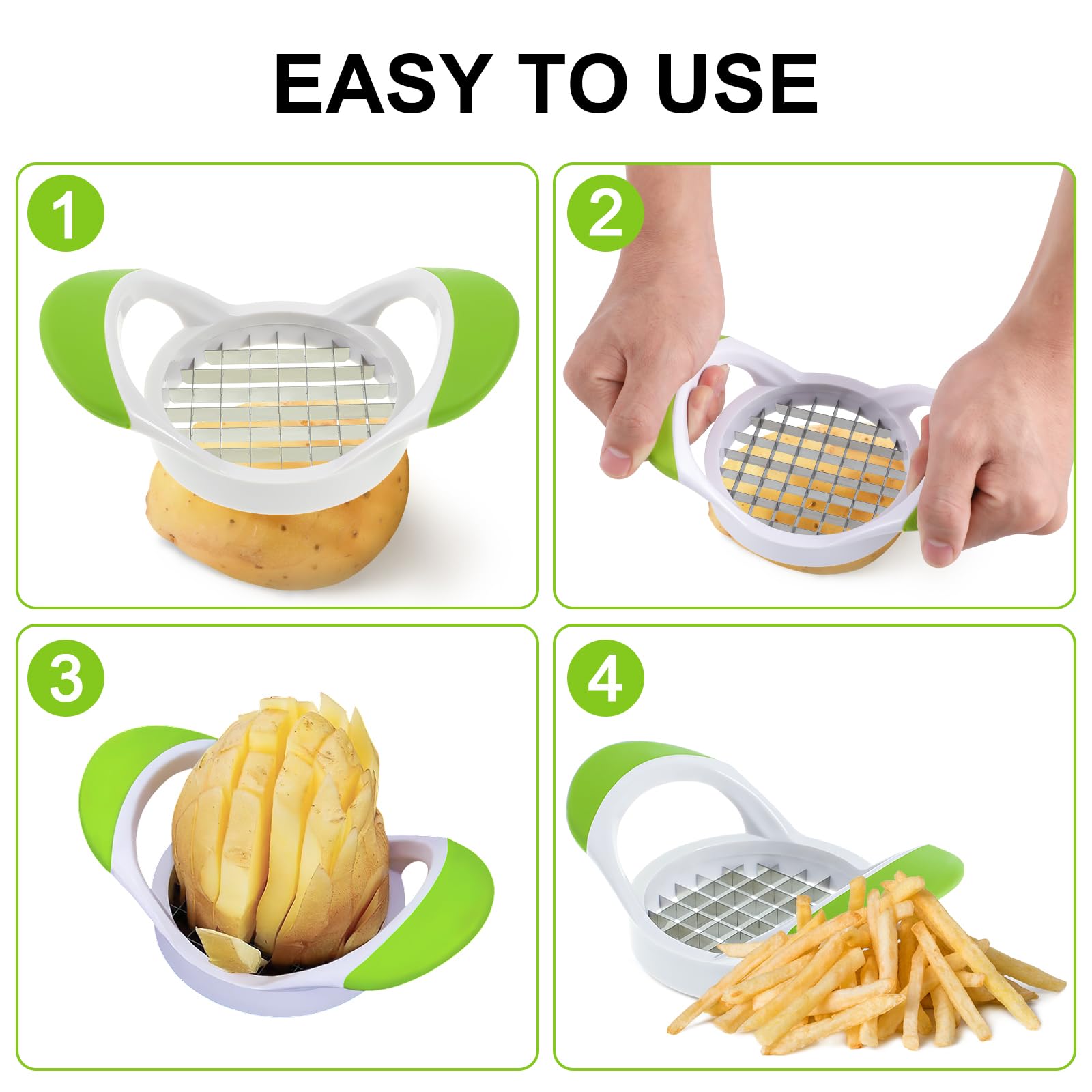 Doitool French Fry Cutter, Stainless Steel Potato Slicer Fast Potato Cutting With Handle Kitchen Tools, Fries Cutter Machine Fru