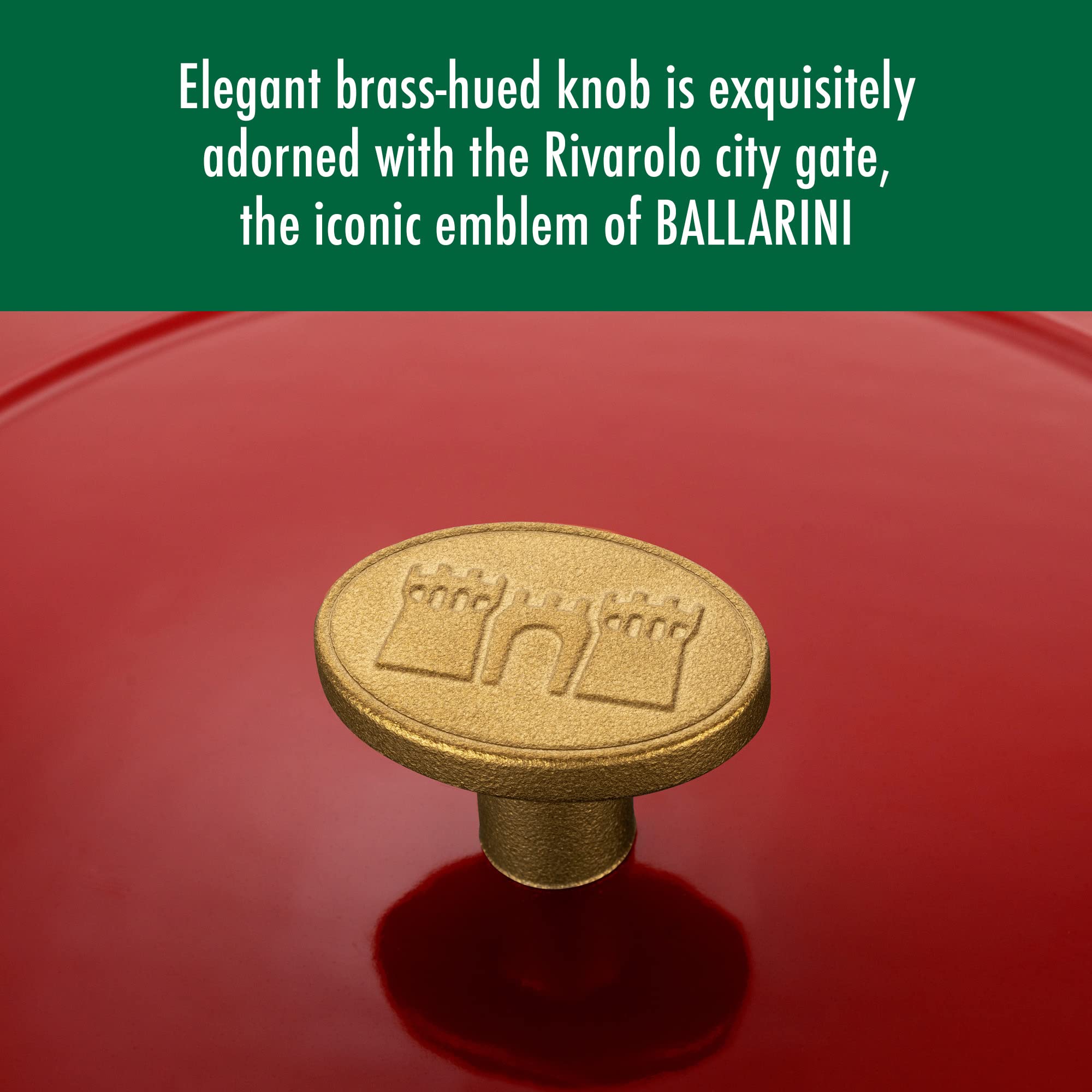 Ballarini Bellamonte Cast Iron Dutch Oven With Lid 4.25-Qt, Serves 3-4, Pomodoro Red
