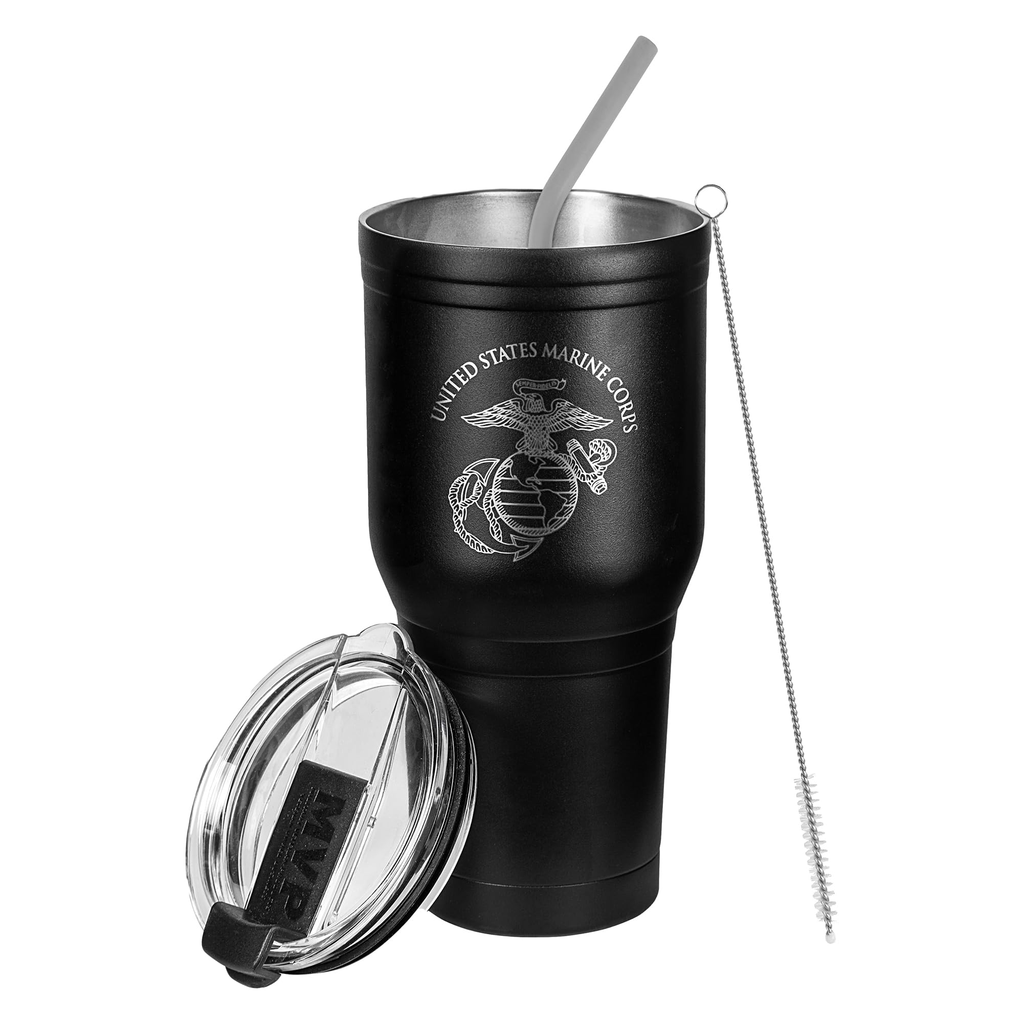 30 Oz Usmc Coffee Travel Mug | Double Wall Vacuum Insulated Coffee Tumbler | Stainless Steel Coffee Mug With Lid & Straw