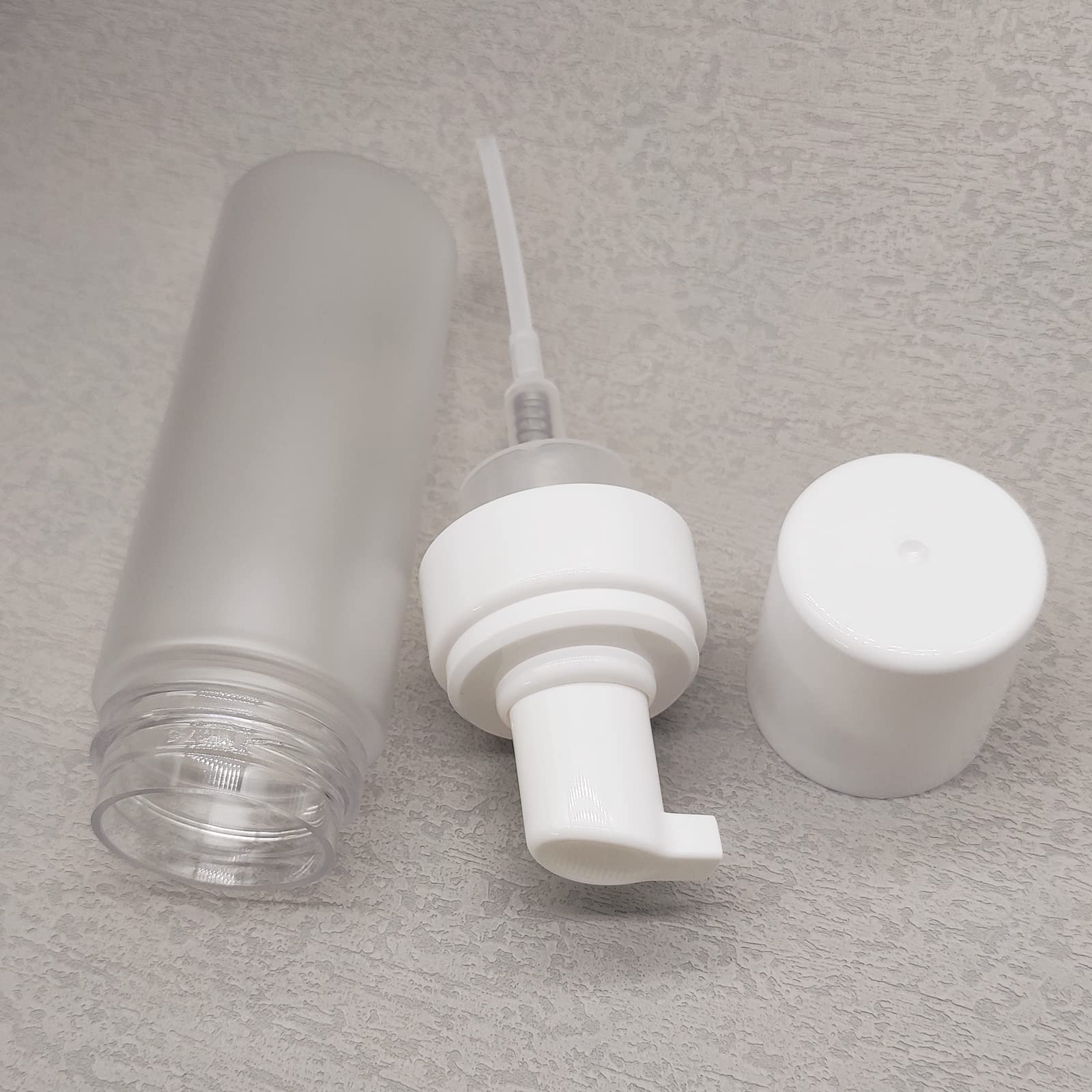 150Ml Empty Foam Pump Bottle, 5Oz Foaming Dispenser Soap Plastic Container For Facial Cleanser Shampoo Hand Soap (Clear Matte+Wh