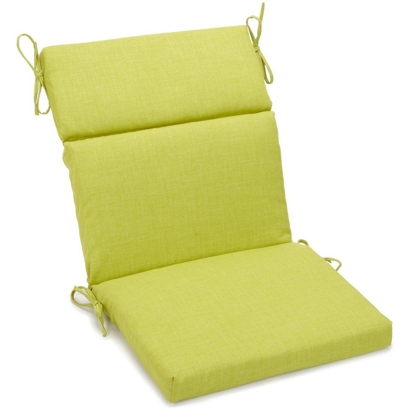 Blazing Needles Spun Polyester Solid Outdoor Squared Seat/Back Chair Cushion, 20 x 42, Lime