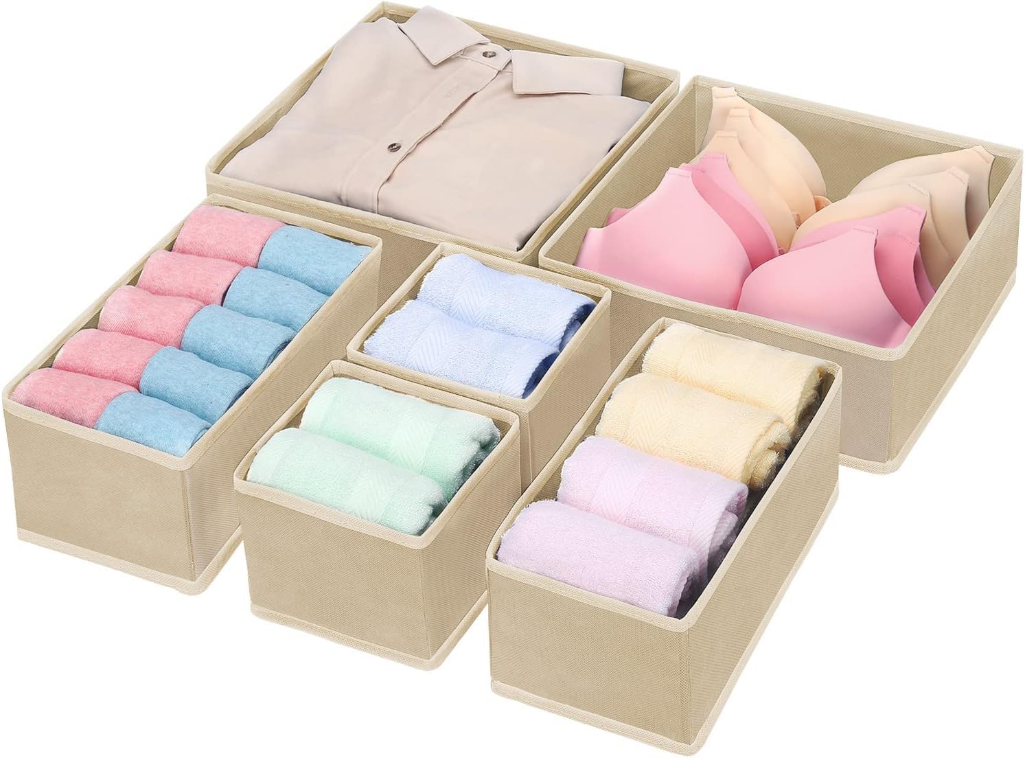 Styleys NonWoven Foldable Cloth Storage Box Closet Dresser Drawer Organizer Cube Basket Bins Containers Divider With Drawers Un