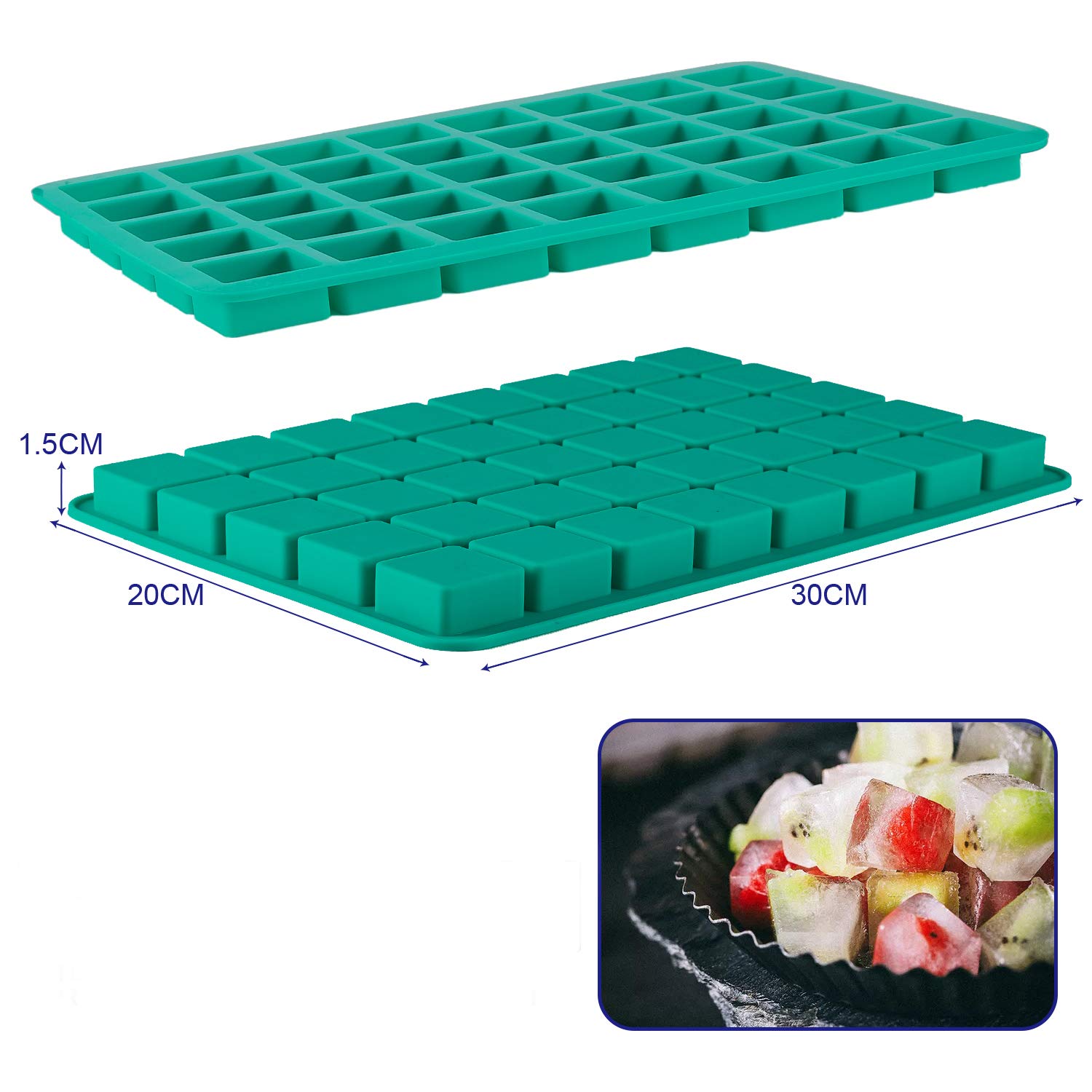 Difenlun Silicone Caramel Candy Molds, 2 Pack 40-Cavity Square Hard Candy Mold For Chocolate Truffles Gummy Jelly Truffles Prali