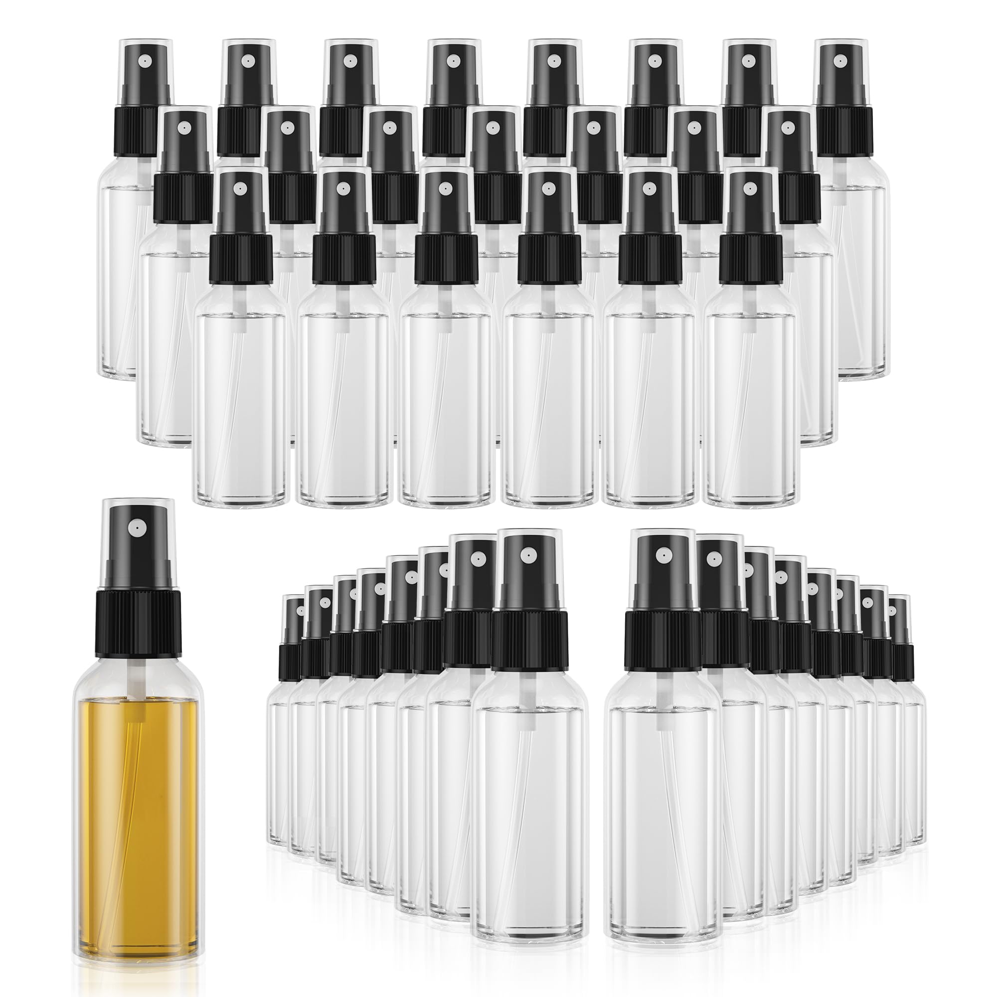 Ephech 100Pcs Small Spray Bottle, 2.7Oz/80Ml Travel Spray Bottle Clear Fine Mist Spray Bottle Plastic Empty Refillable Spray Bot