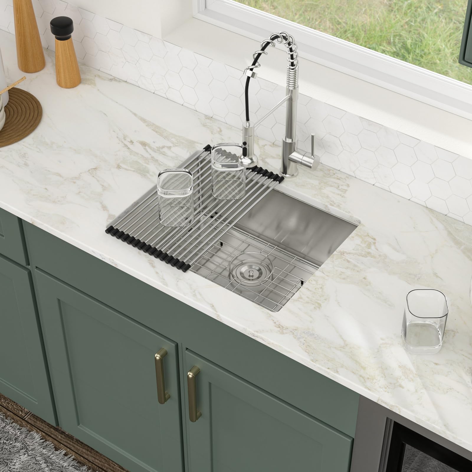 21 Bar Sink Undermount - Logmey 21 X 18 Inch Undermount Kitchen Sink 18 Gauge Stainless Steel Deep Single Bowl Bar Prep Sink