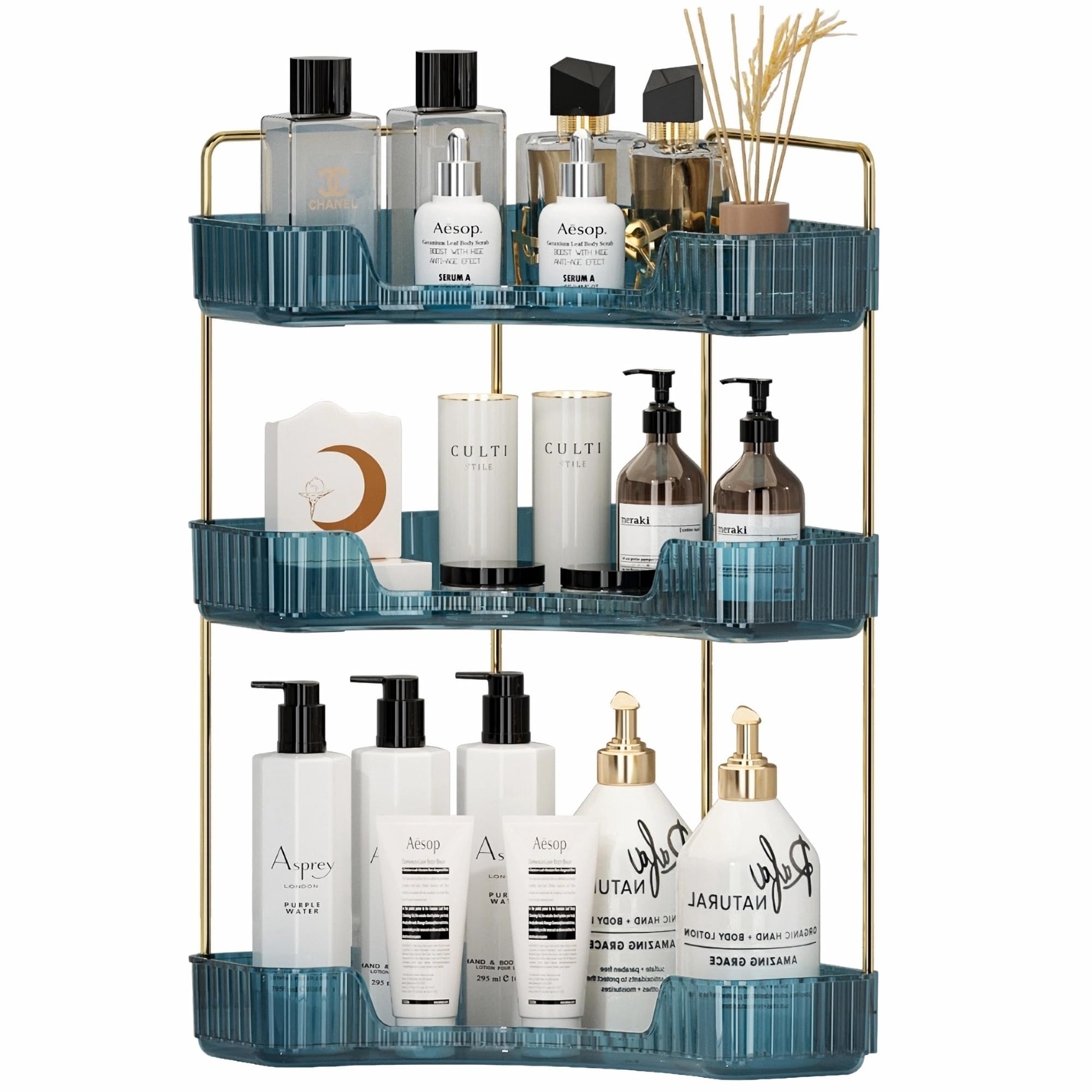 Invssene Corner Bathroom Countertop Organizer, Vanity Trays For Bathroom Counter, Makeup Organizer, Perfume Tray, Kitchen Spice