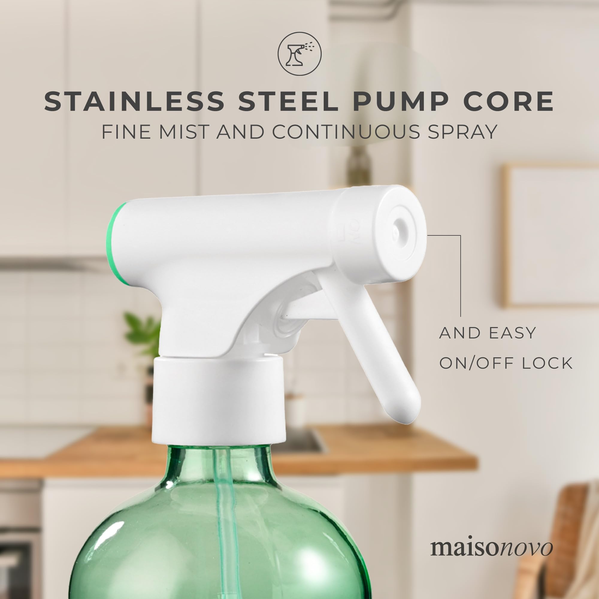 Maisonovo Spray Bottle For Plants | 16.9 Fl Oz Green X 2 With 16 Labels