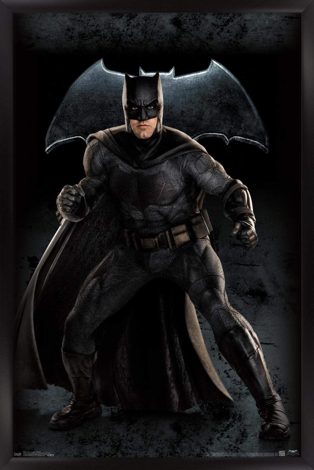 Trends International Dc Comics Movie - Justice League - Batman Wall Poster, 14.725'' X 22.375'', Black Framed Version