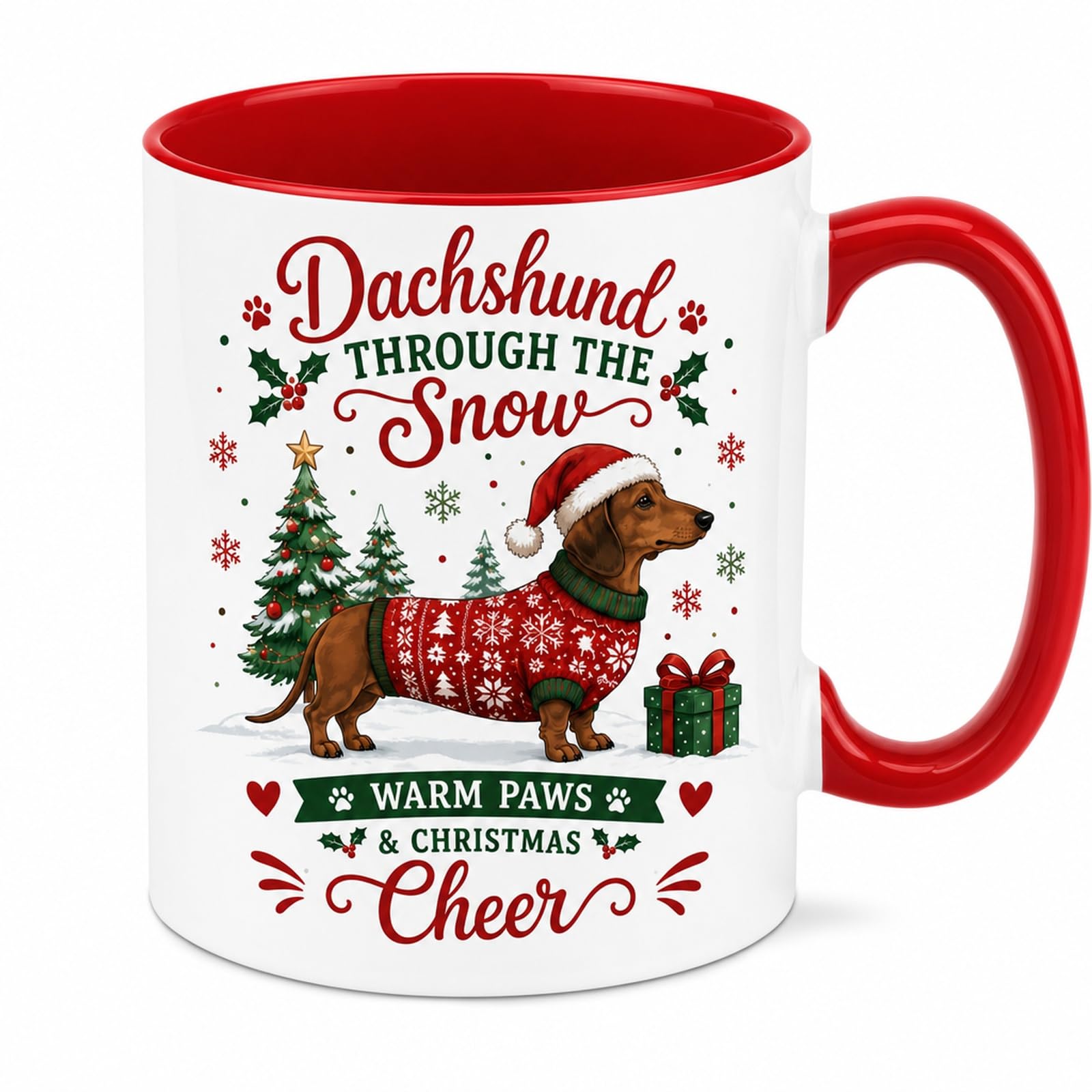 Dachshund Christmas Mug Dachshund Through The Snow Coffee Mug 360ml