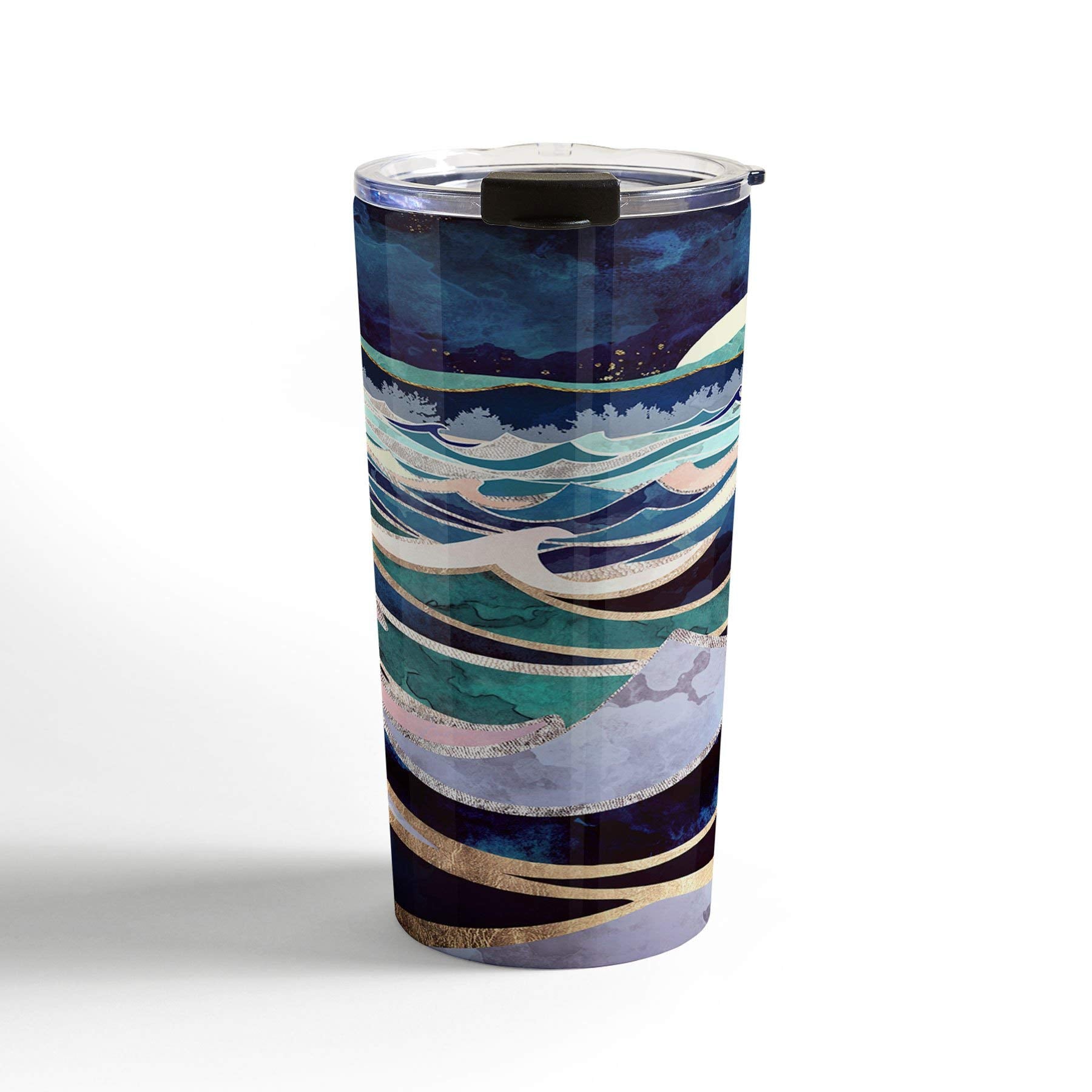 Society6 Spacefrogdesigns Moonlit Ocean Travel Mug, 20Oz, Moonlit Ocean