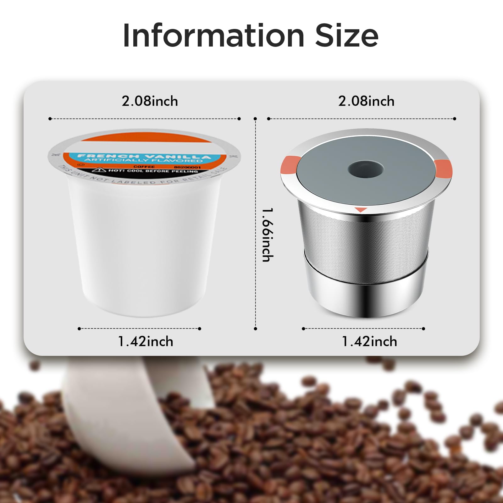 Reusable k Cup Coffee pod Filters Universal stainless steel Refillable k Cups Filter Use for Keurig 2.0 and 1.0 Coffee Makers-machine(1pack)