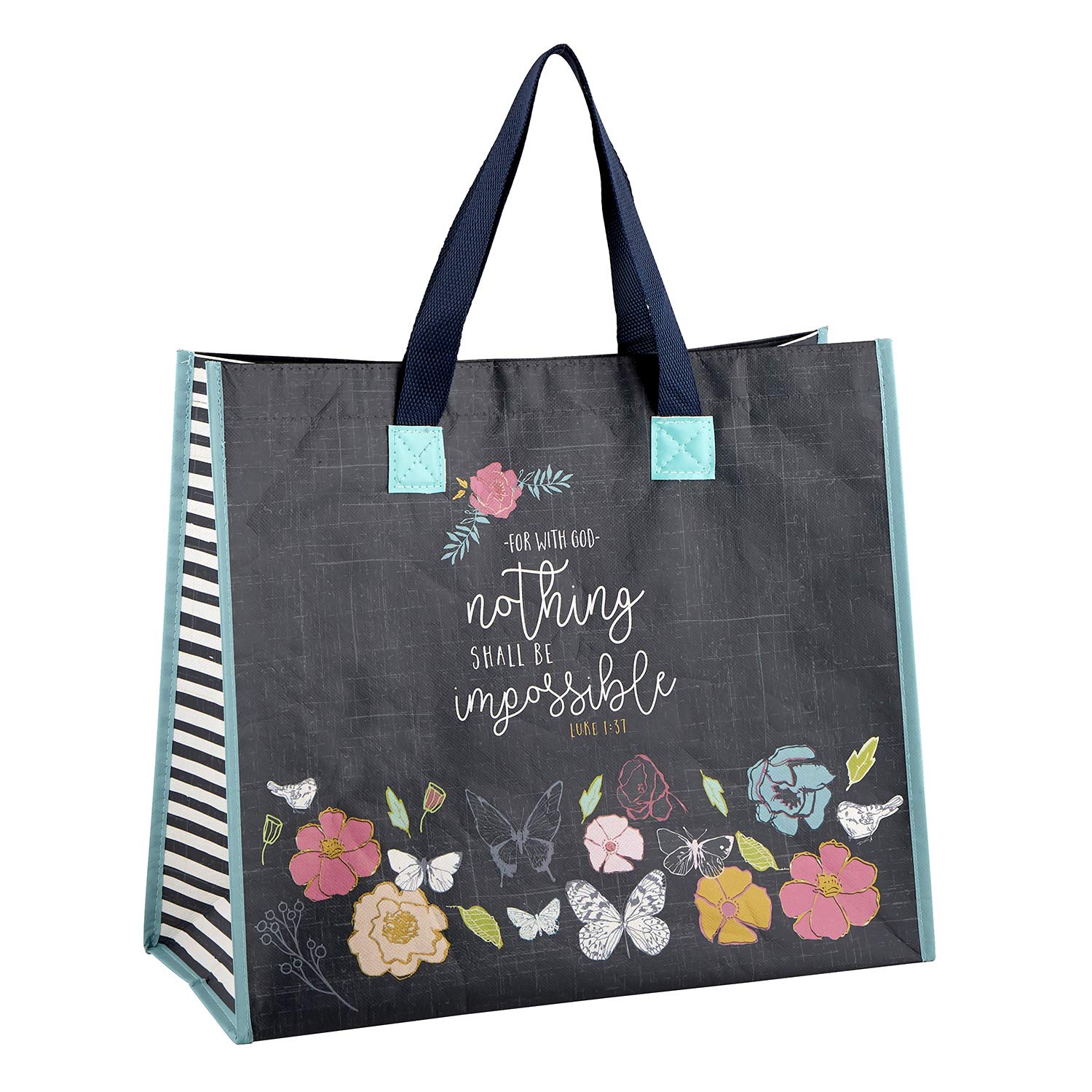 Creative Brands Faithworks-Prayerful Wings Inspirational Reusable Gift/Tote Bag, 16 X 13.5-Inch, Nothing Impossible