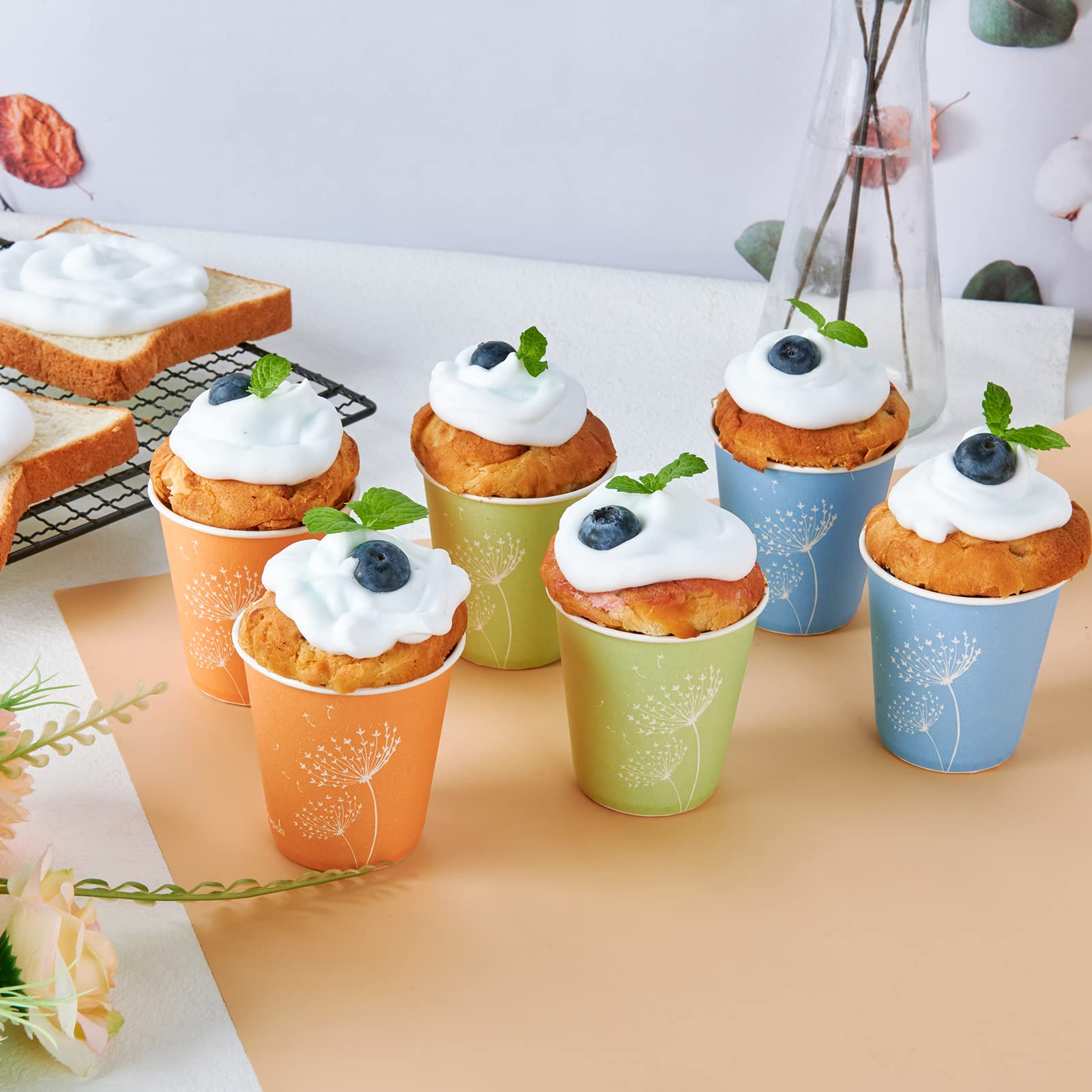 LITOPAK 600 Pack 5oz Disposable Paper Cups  Colorful Disposable Mouthwash Cups  Small Disposable Cups  Mini Paper Cups for Parties  Picnics  Barbecues  Travel and Events.