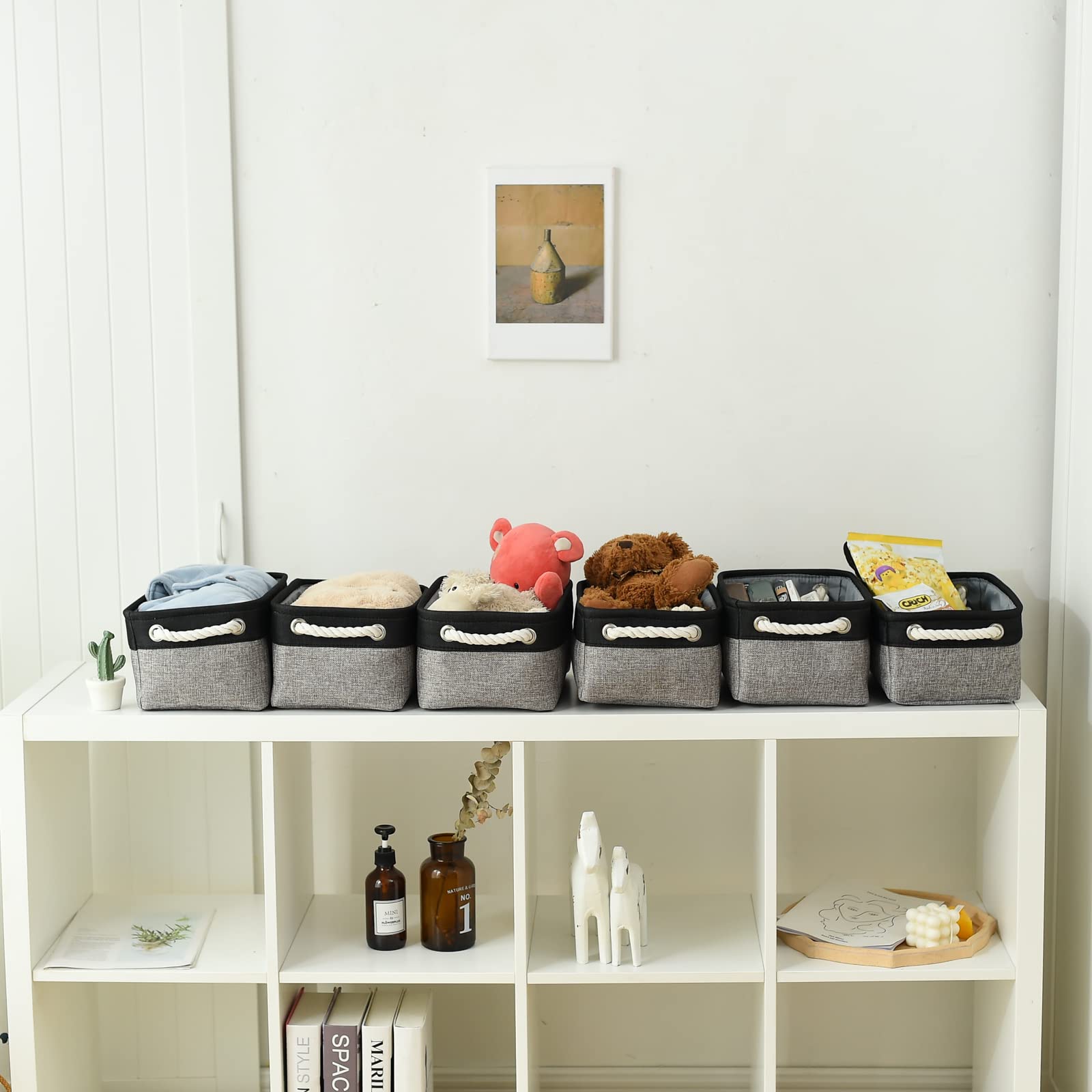 Sacyic Fabric Storage Cubes - Closet Storage Bins Storage Baskets For Organizing With Handles Organization And Storage 11.8 (L)