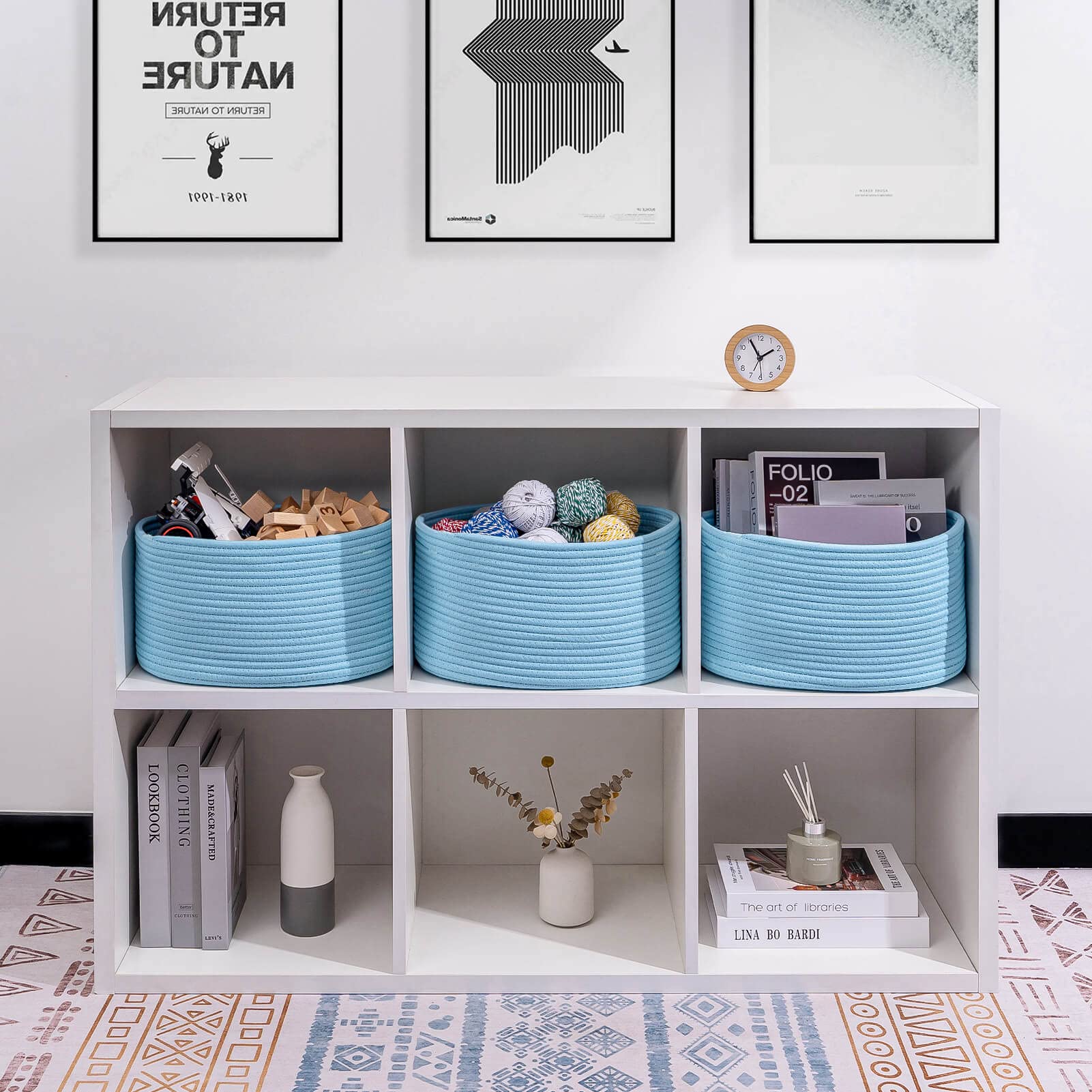 Cubesland Baskets For Shelves Storageorganizing,Cube Shelf Closet Storage Baskets Bins Set 3,Long-Lasting &Skin-Friendly Toy Sto