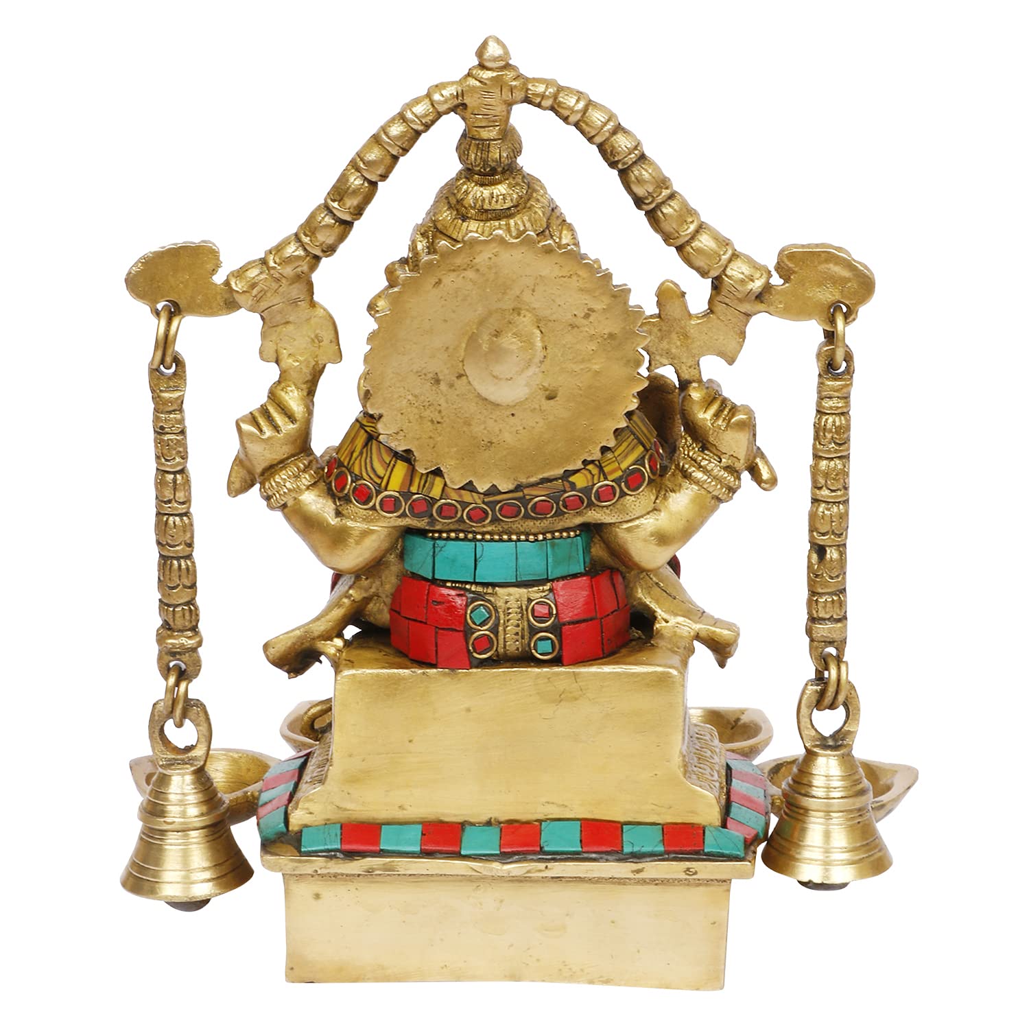 Kartique Brass Ganesh Bhagwan Idol Ganesha Statue Ganpati Murti For Home Entrance Decor Diwali Gift Ganesha With Multi Diya And