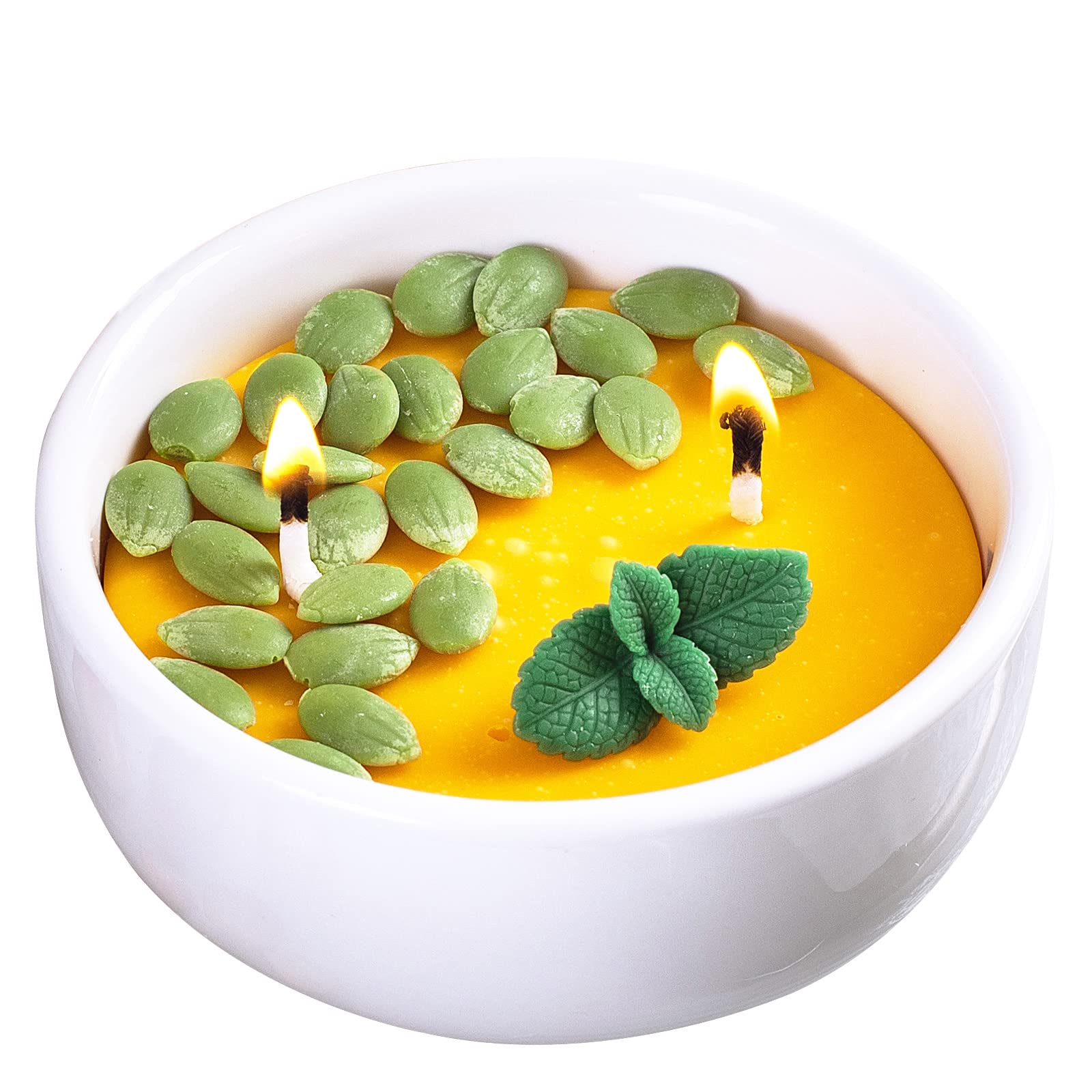 Pumpkin Soup Bowl Scented Soy Candle for Autumn Thanksgiving Day Halloween