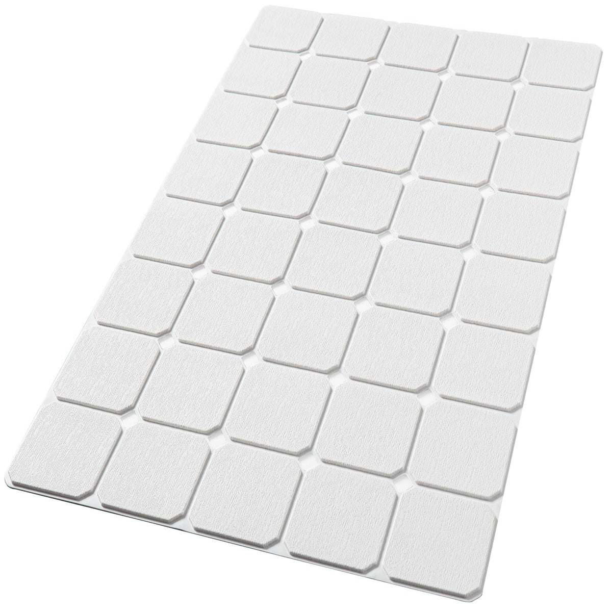 Kinbear Bath Mat For Textured Tub: Silicone Bathtub Mat Foldable Shower Mat Non Slip Tub Mat No Suction Cups 28 X 17.7Inch - Whi