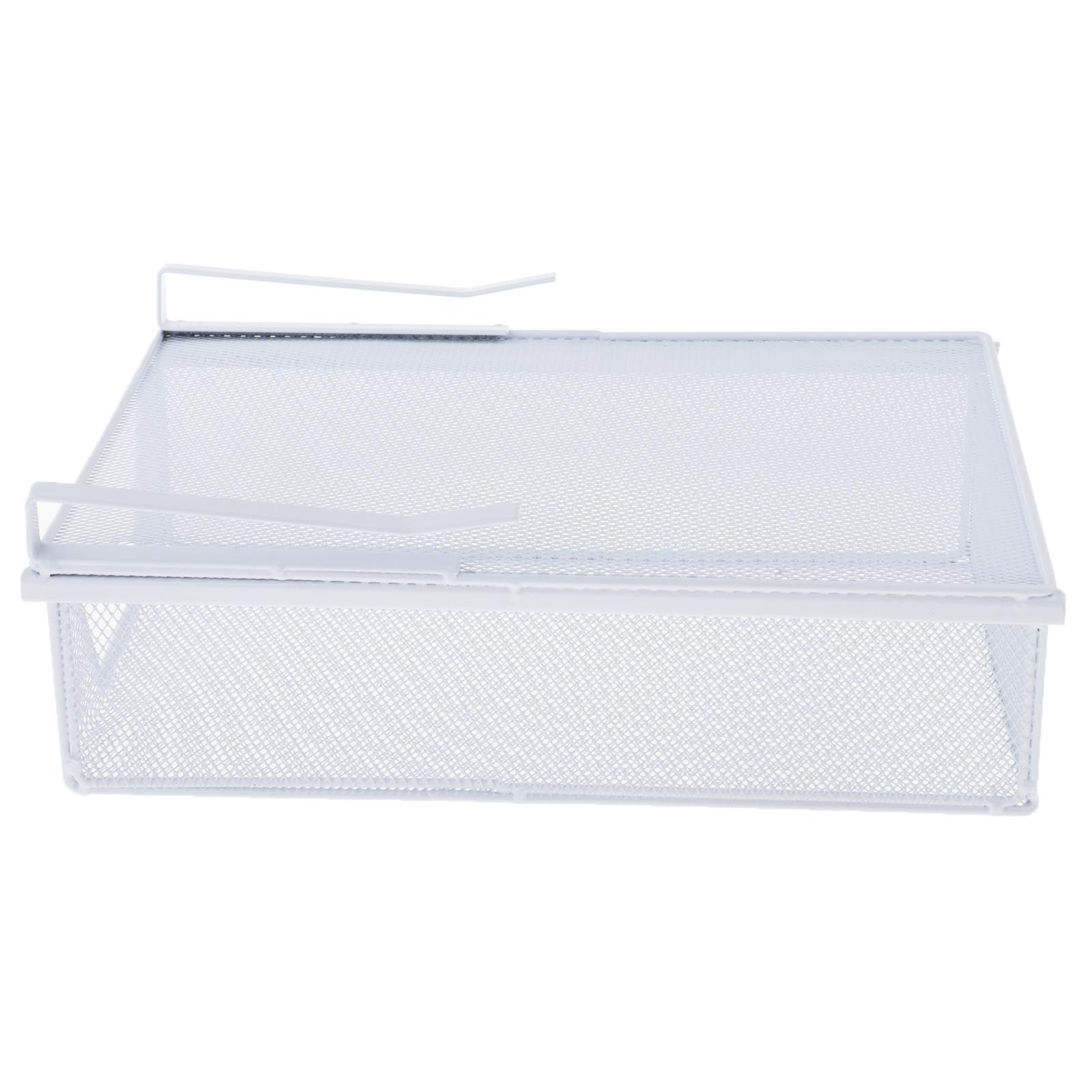 Bnf Under Shelf Wire Basket Mesh Closet Hanging Basket For Office Wardrobes Home White | Closet Organizers | Home Organization |