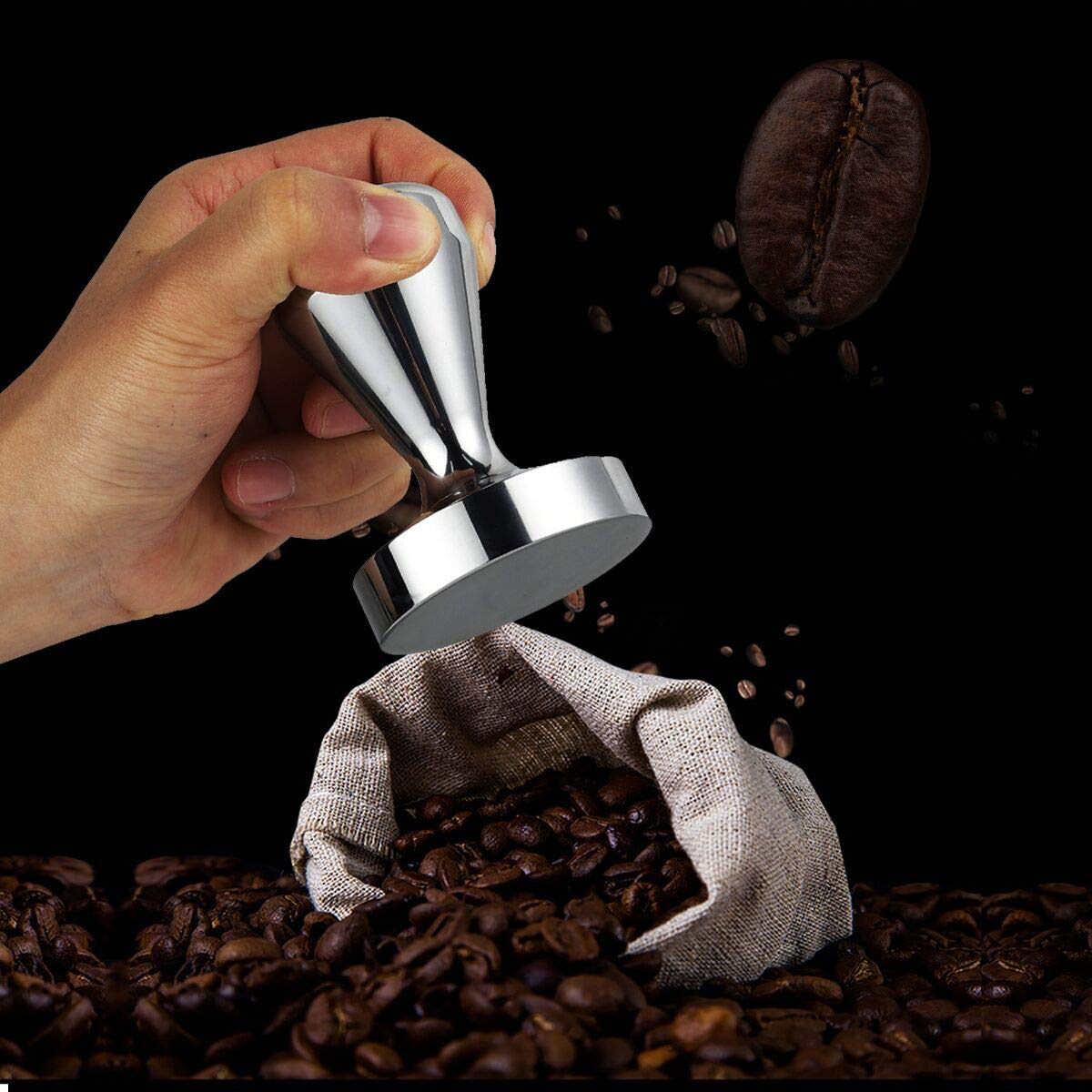 Coffee Tamper Espresso Coffee Press Hand Tamper 58Mm With Silicone Tamper Mat