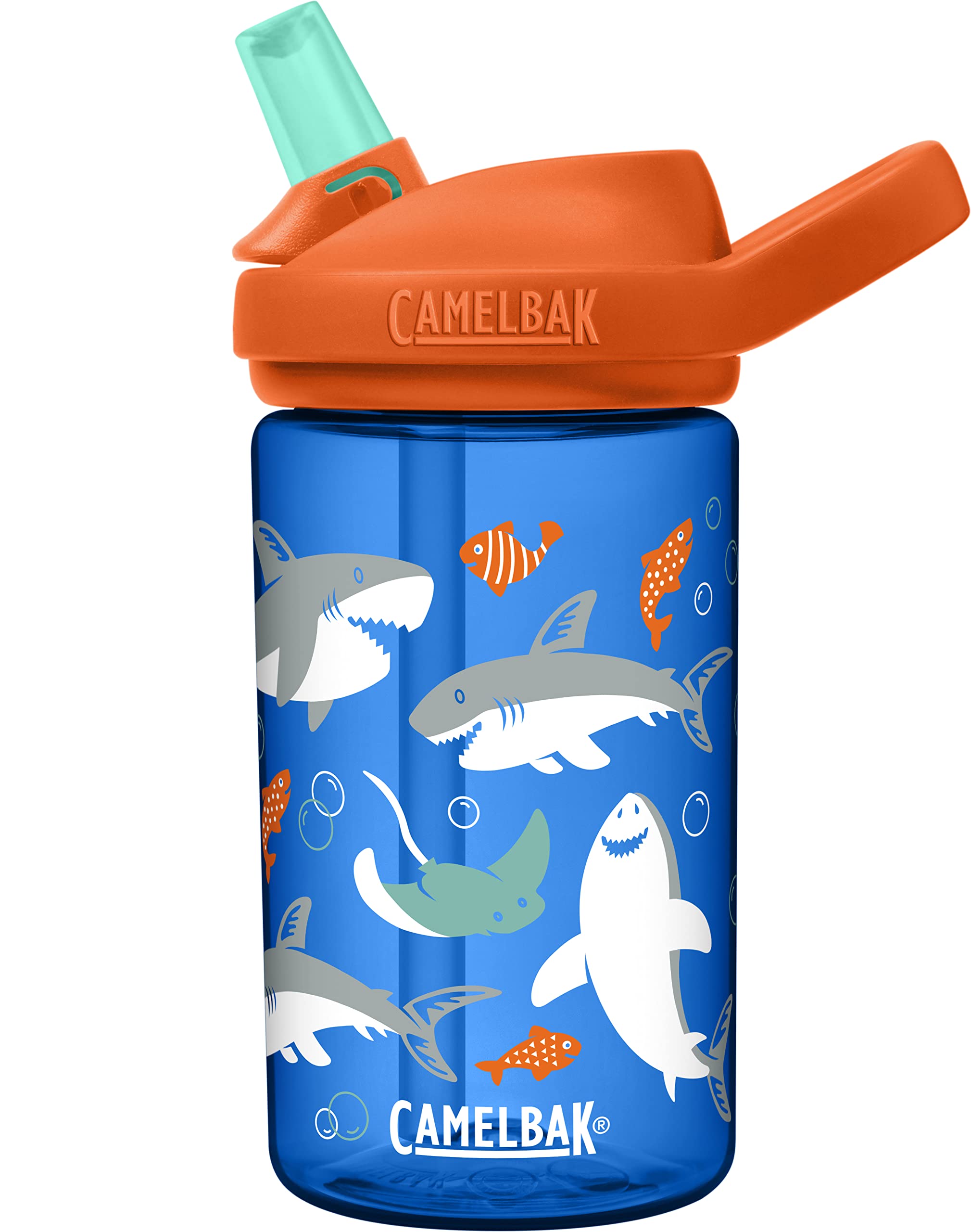 Camelbak Eddy+ 14Oz Kids Water Bottle With Tritan Renew - Straw Top, Leak-Proof When Closed, Sharks