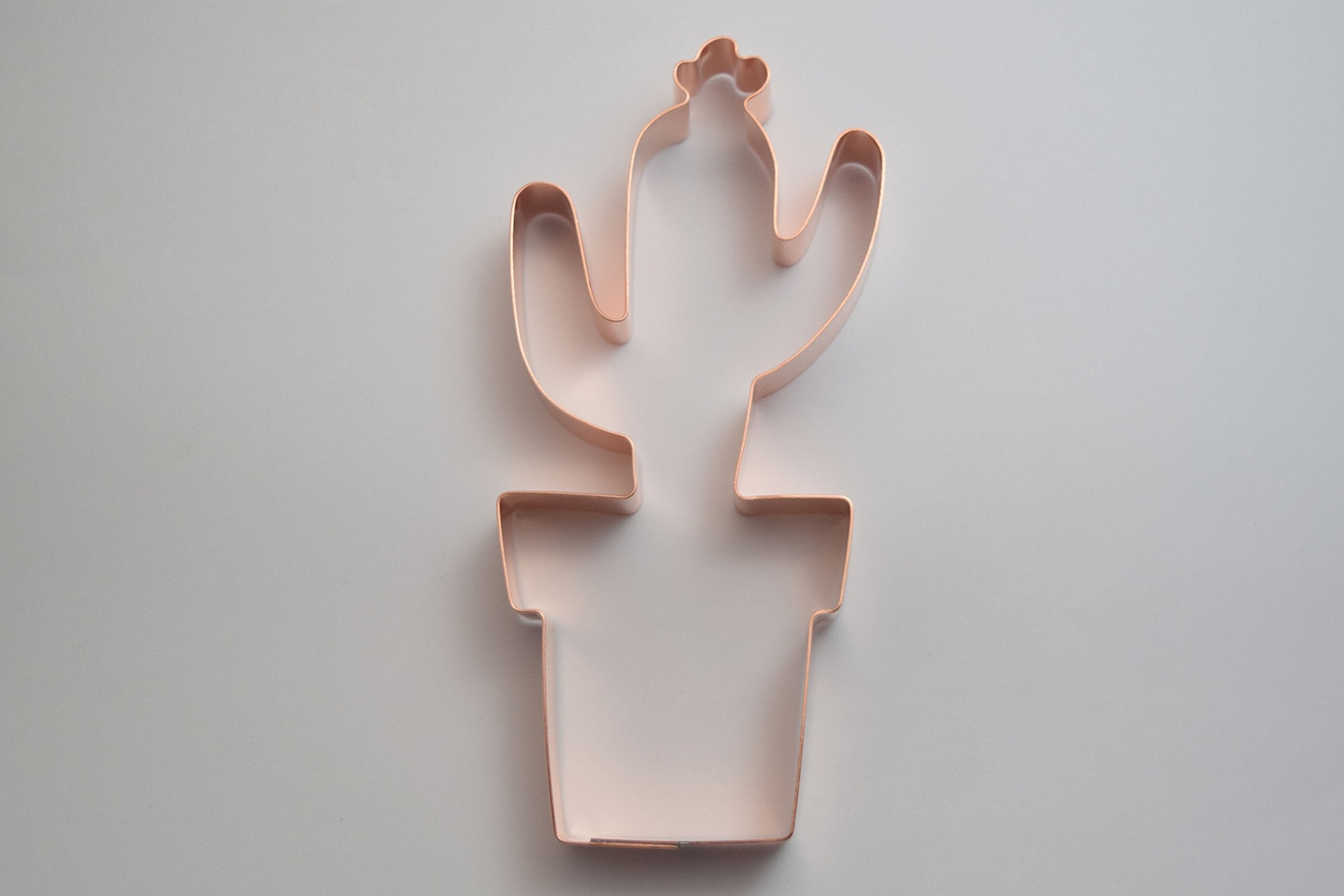 Flower Pot Cactus Copper Cookie Cutter