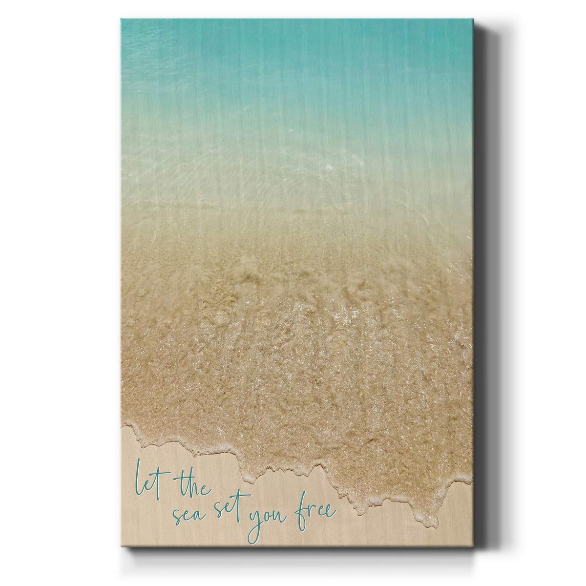 Renditions Gallery Beach Canvas Wall Art Home Decorations Paintings Blue Grey Ocean View Canvas Modern Abstract Wall Hanging Art