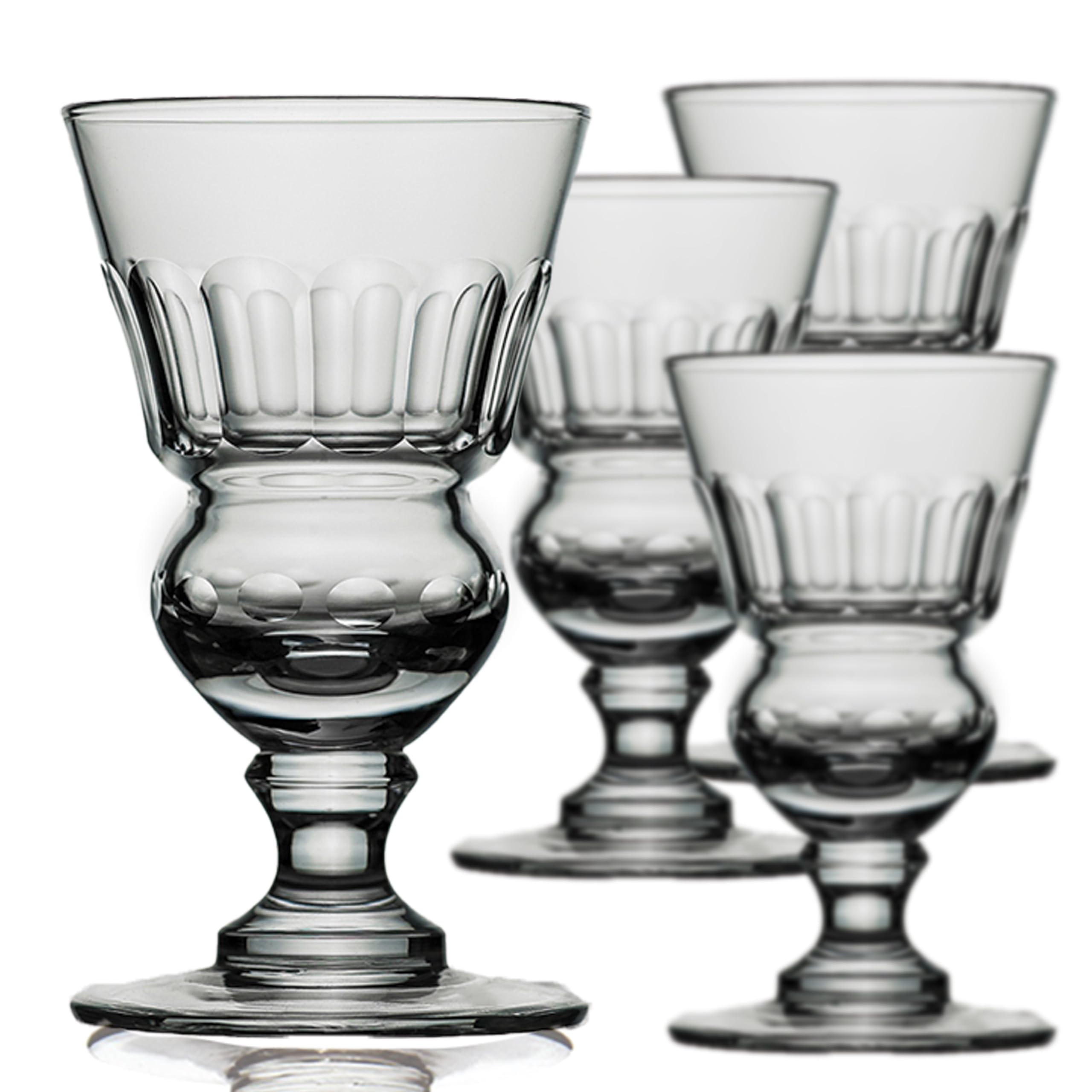 Amehla Original Absinthe Glass: Set Of 4 Glasses - Vintage Reservoir Pontarlier Style