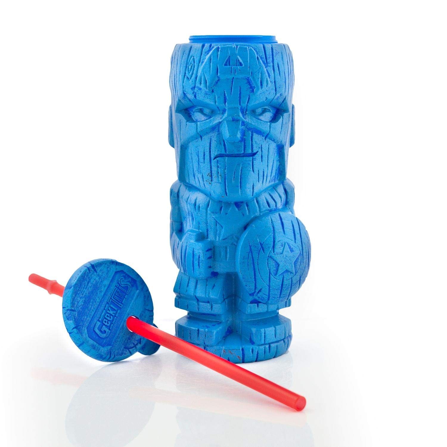 Captain America Geeki Tikis Marvel Tumbler | Official Marvel Collectible Plastic Tiki Style Cup | Holds 19 Ounces