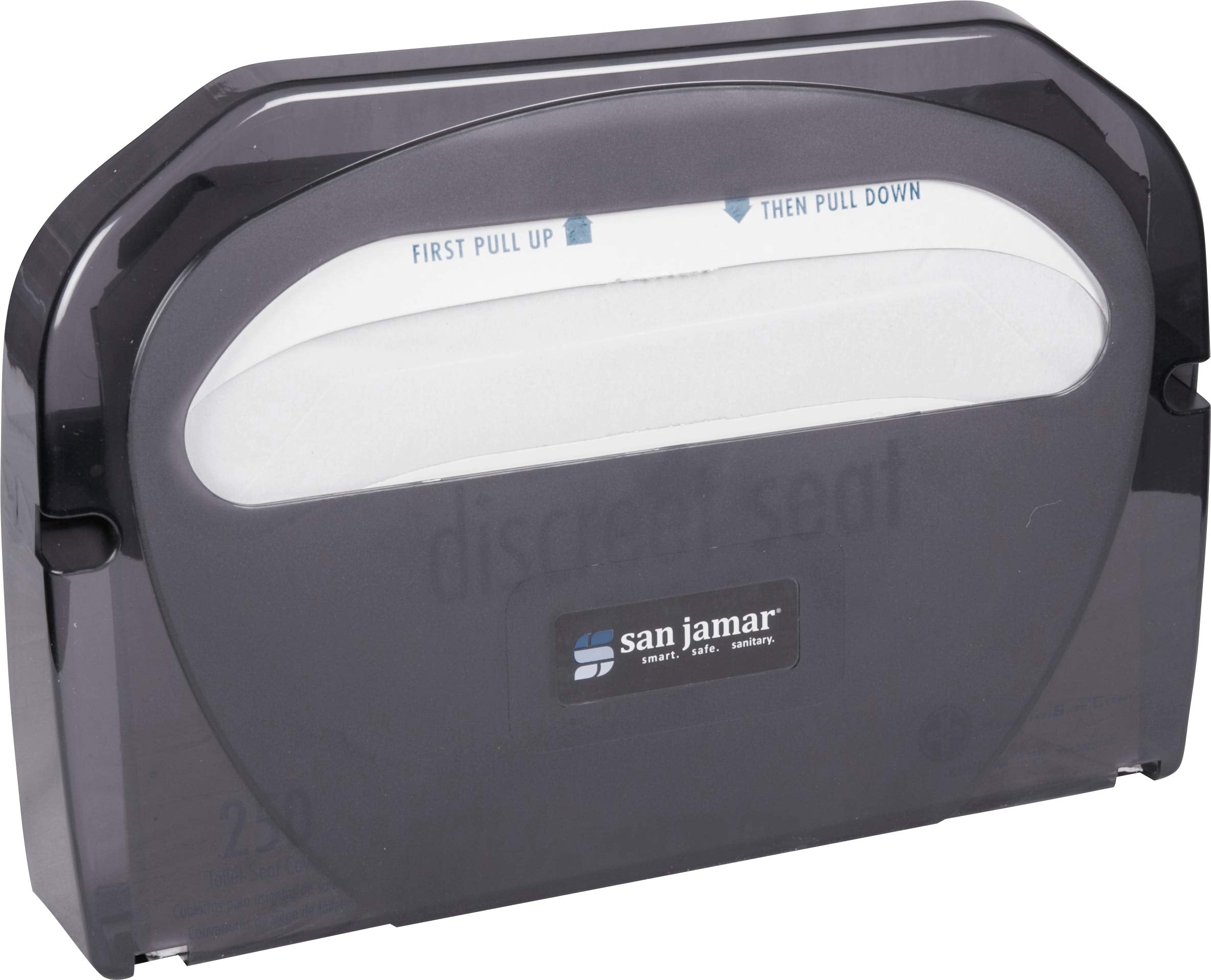 San Jamar Ts510Tbk Toilet Seat Cover Dispenser, Black Pearl