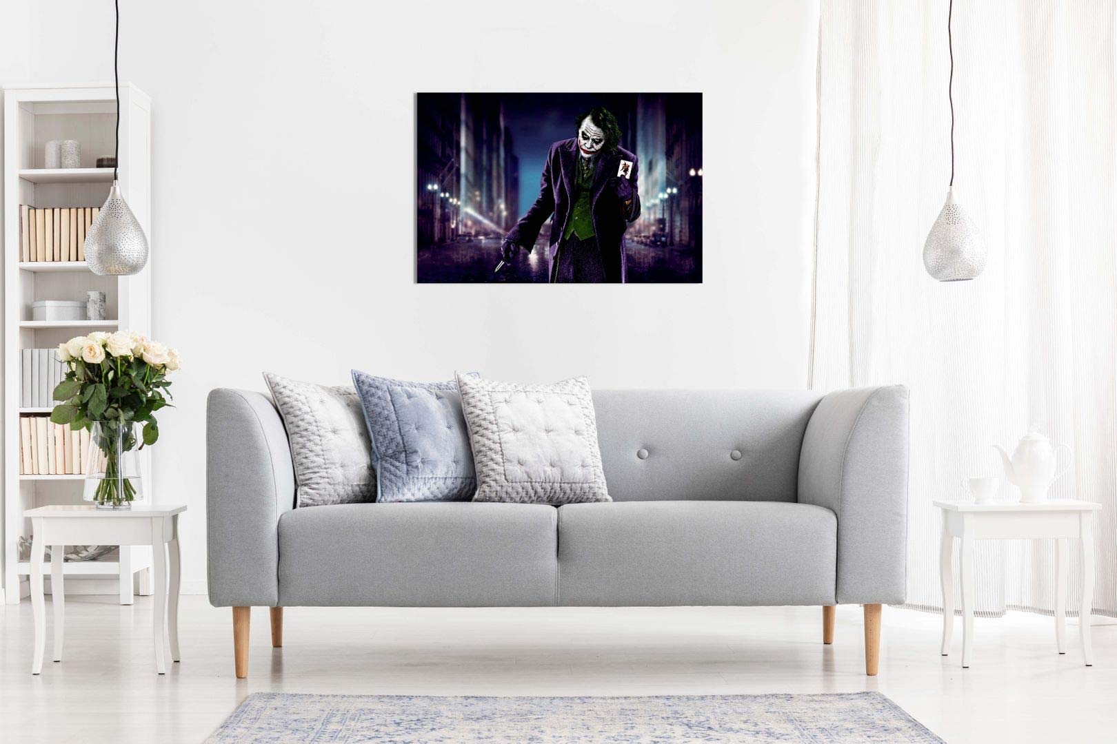 Joker & Card Batman Canvas Wall Art Picture Print (18X12In)