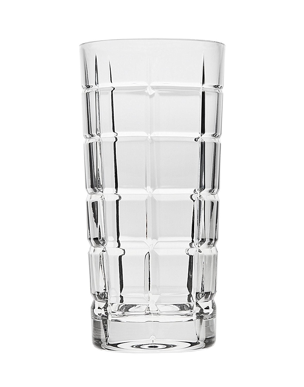 Godinger Highball Glass, Drinking Glass, Drinking Cup, Tall Glass, Drinkware Plaid 14Oz