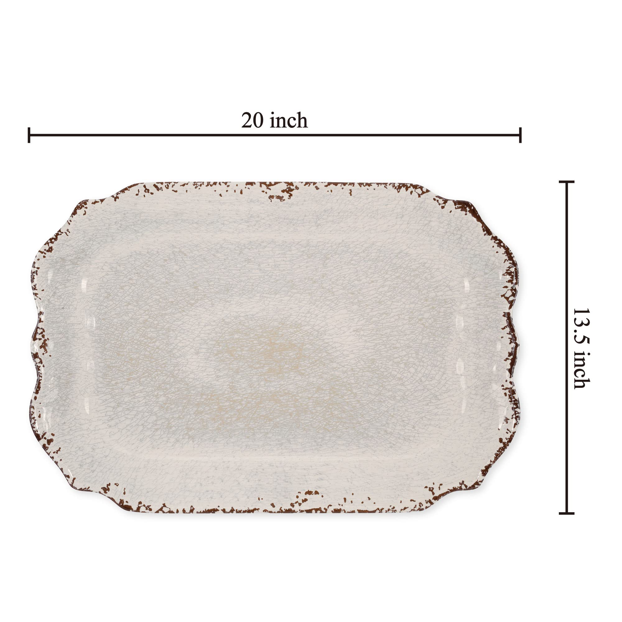 Supreme Housewares 20 Inch Melamine Serving Tray Serving Platter Rectangular Tray Bpa-Free Large Tray For Charcuterie, Food, Fru