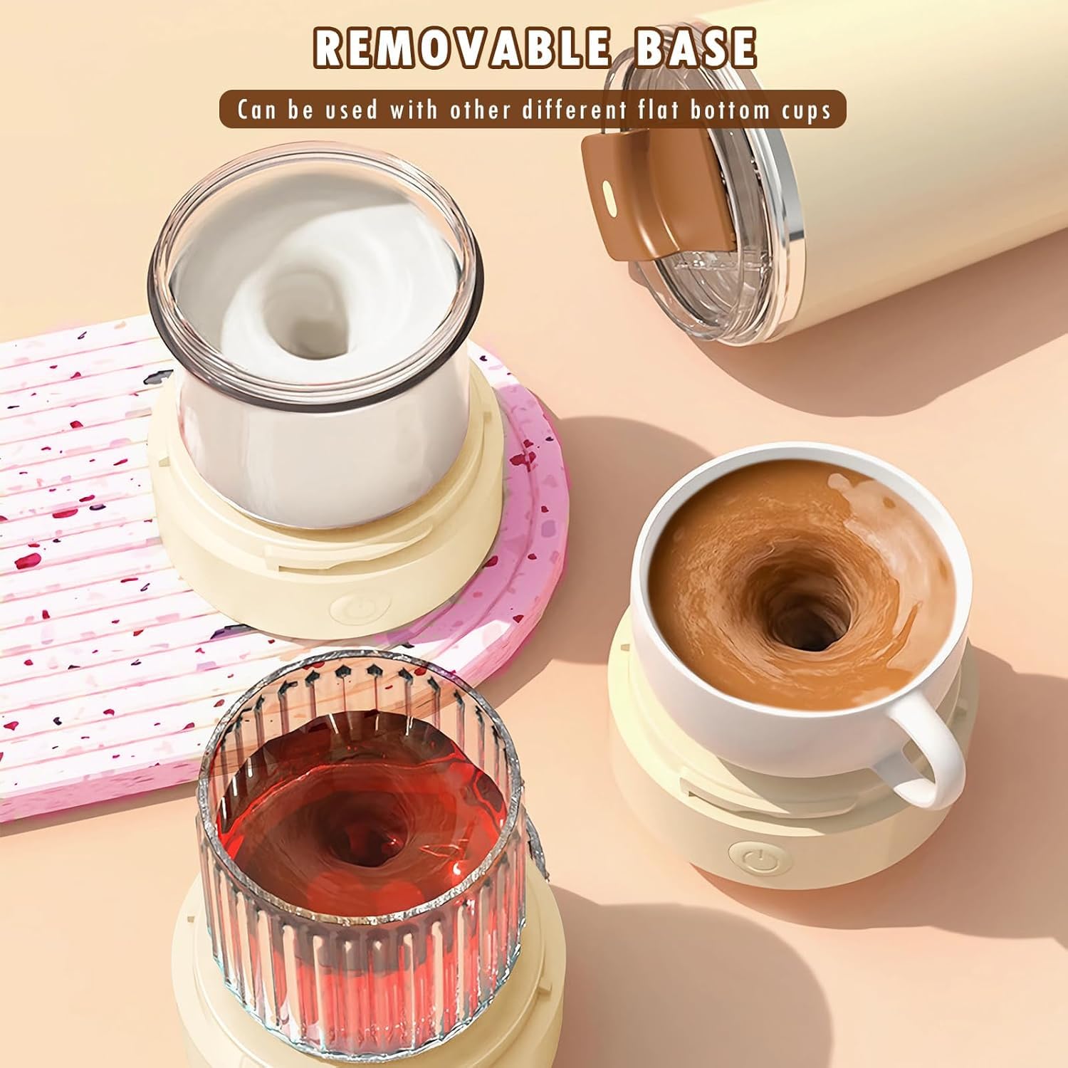Free Rock Self Stirring Mug With Lid 13.5 Oz Electric High Speed Mixing Cup 400Ml Rechargeable Automatic Stirring Coffee Mixer C
