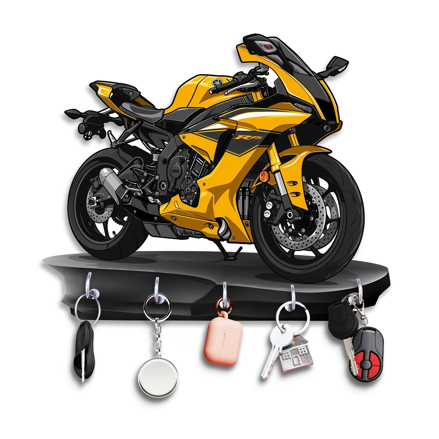 Phical Art Decorative Sports Bike Shape Wooden Key Holder For Home And Office Decor | Home Decor Items| Keychain Holder For Home