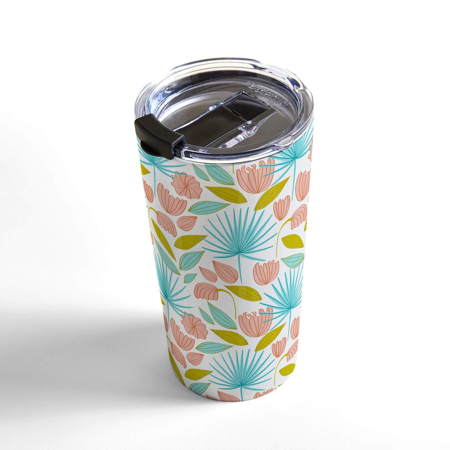 Society6 83 Oranges Divine Floral Travel Mug, 20Oz, Blue