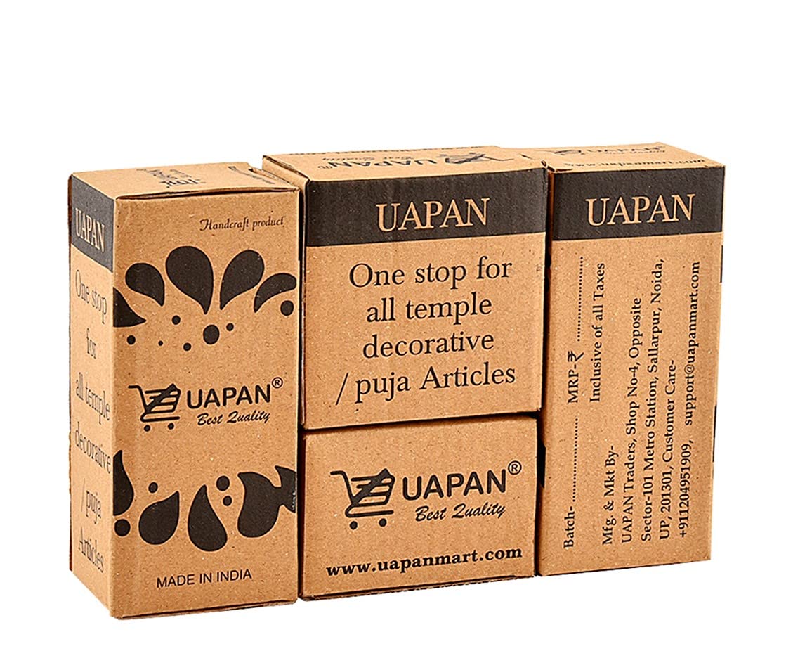 Uapan Brass Idol Murti I Pooja Poojan Temple Daily Worship 100% Brass Material I Laxmi Ganesh Brass Idol (Medium Ganesh And Laxm