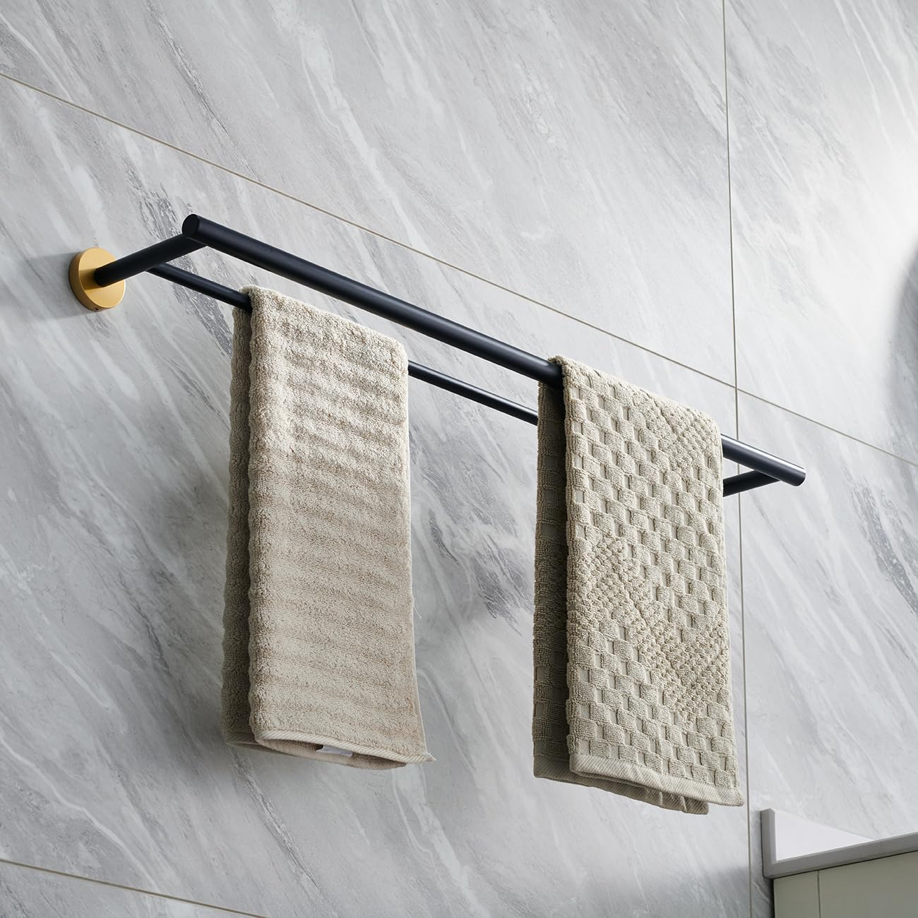 Miyili 30-Inch Bathroom Double Towel Bar Brushed Stainless Steel Bath Towel Rack Holder Wall Mount, A01N75B